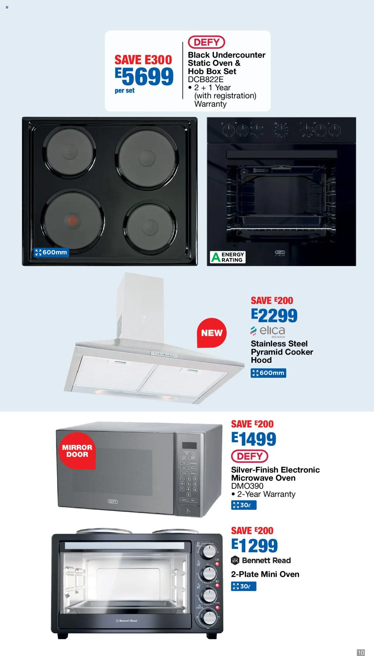 New OK Furniture catalogue – valid from 06.10.2025 | Page: 10 | Products: Hob, Microwave oven, Mirror, Hood