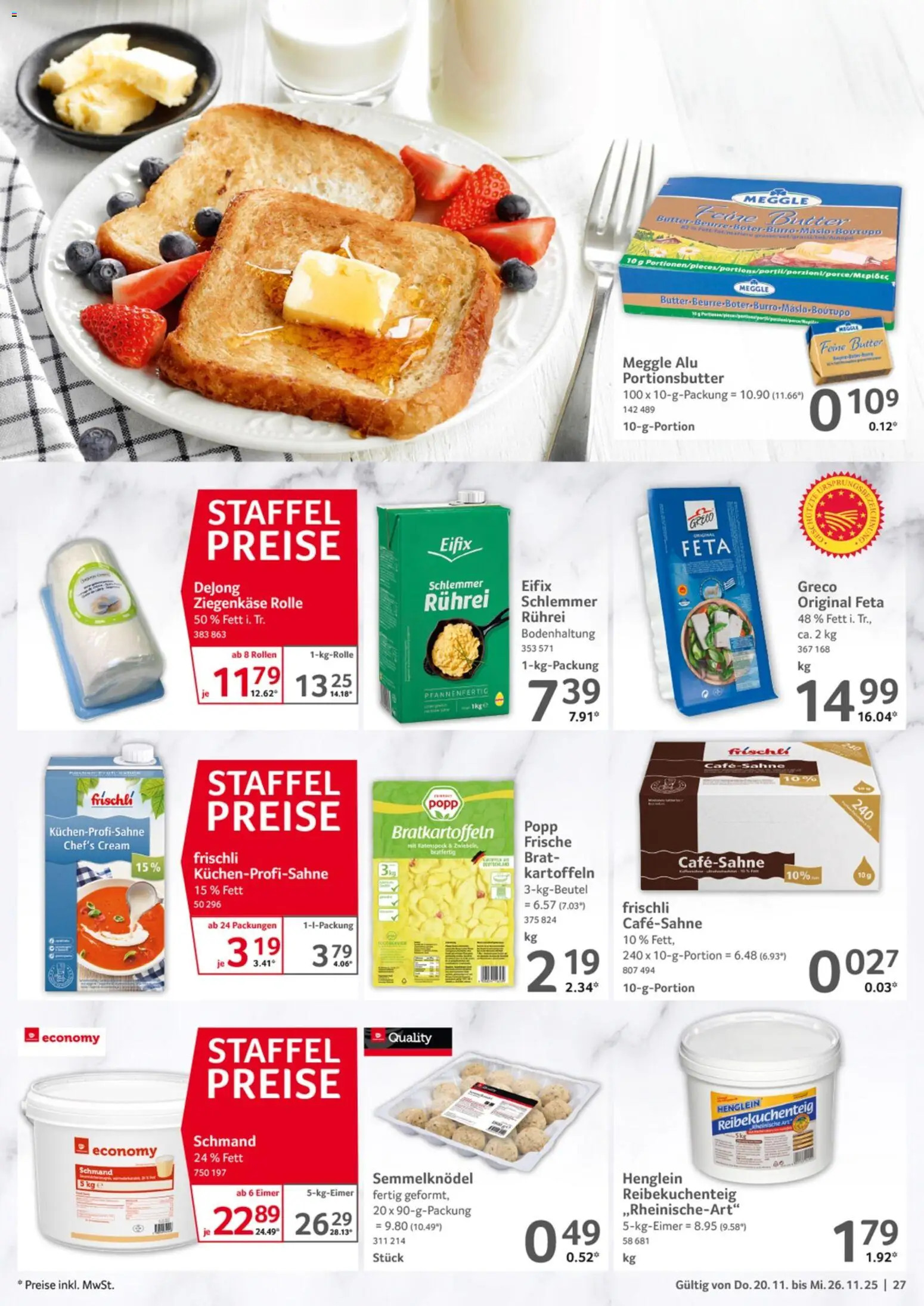 Selgros - Black Friday – gültig ab 20.11.2025 | Seite: 27 | Produkte: Feta, Butter, Ziegenkäse, Kartoffeln