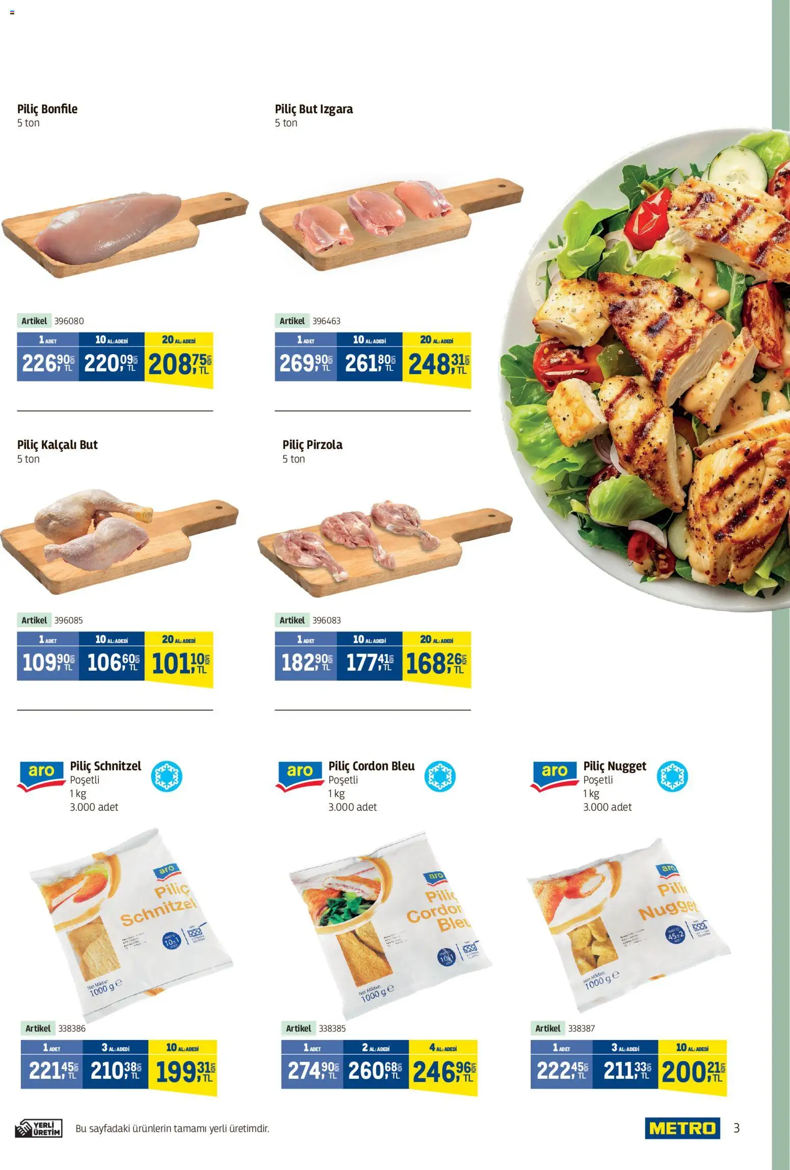 Metro - Kafeler & Pastaneler Kataloğu - 15.04.2026 tarihinden itibaren geçerlidir | Sayfa: 3 | Ürünler: Piliç, Piliç bonfile, Izgara, Piliç nugget