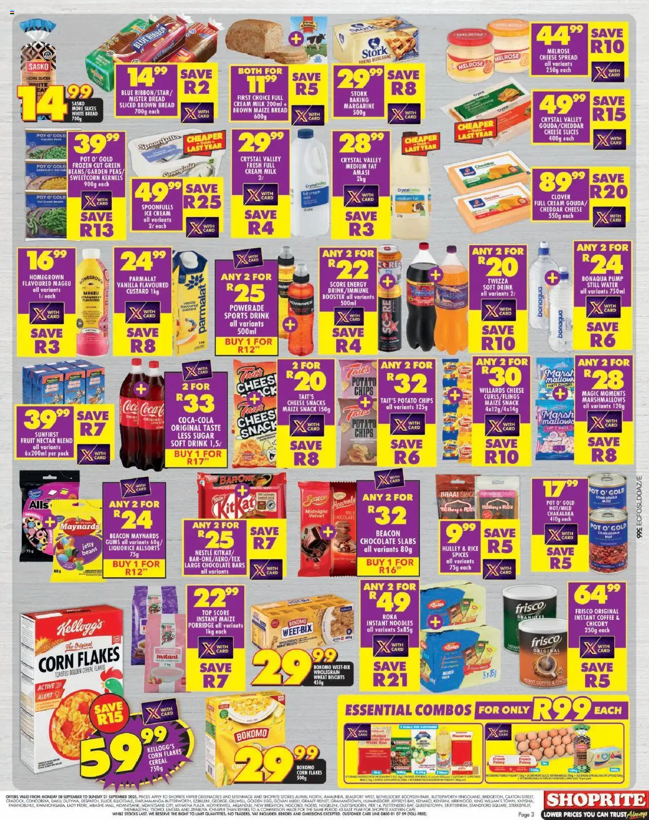 New Shoprite catalogue – valid from 08.09.2025 | Page: 3 | Products: BB cream, Noodles, Cream, Spices