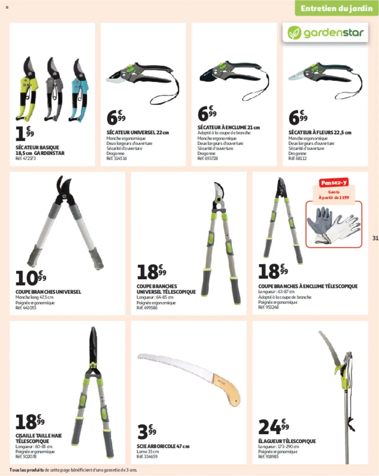  | Page: 31 | Produits: Sécateur, Gants