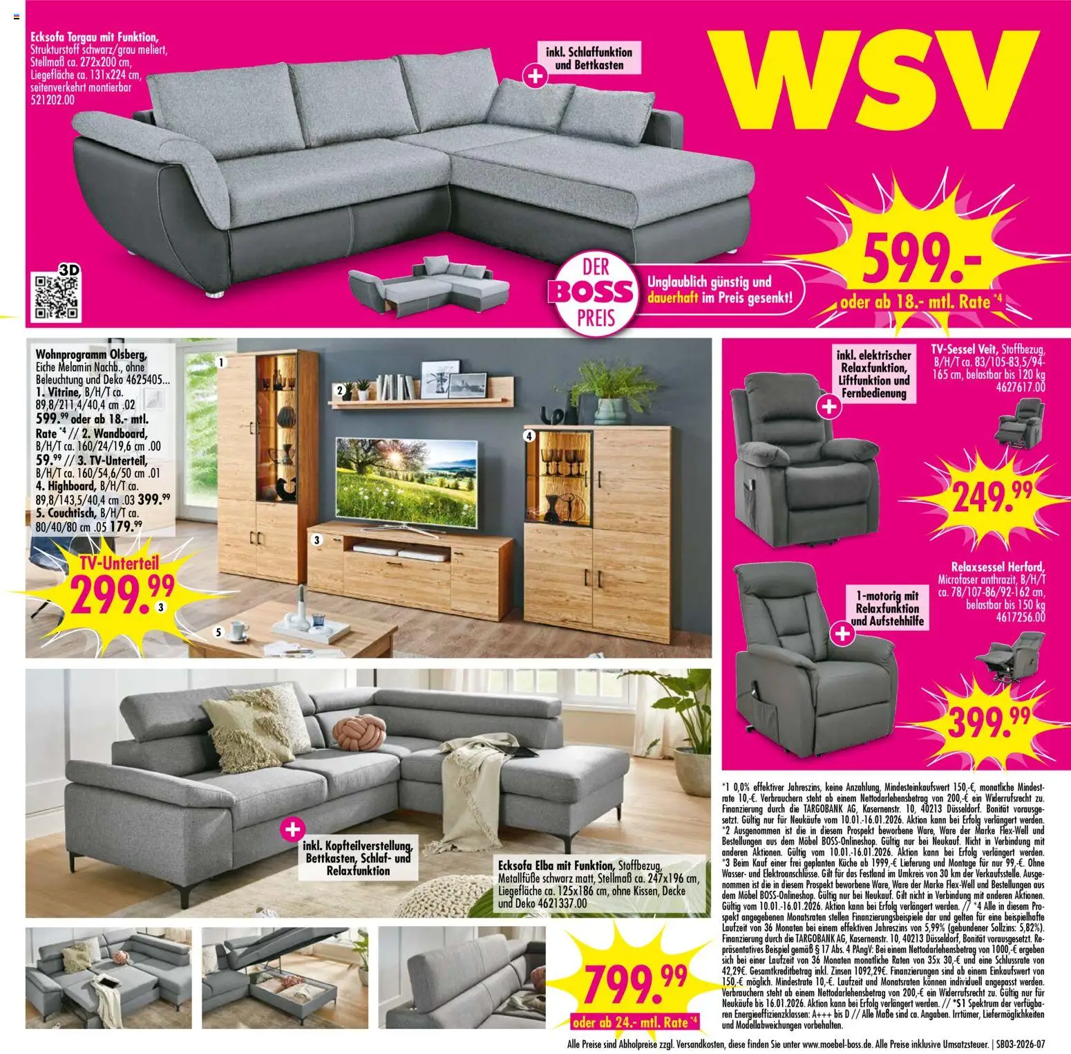 SB Möbel Boss Prospekt 	 – gültig ab 10.01.2026 | Seite: 7 | Produkte: Relaxsessel, Decke, Küche, Wasser
