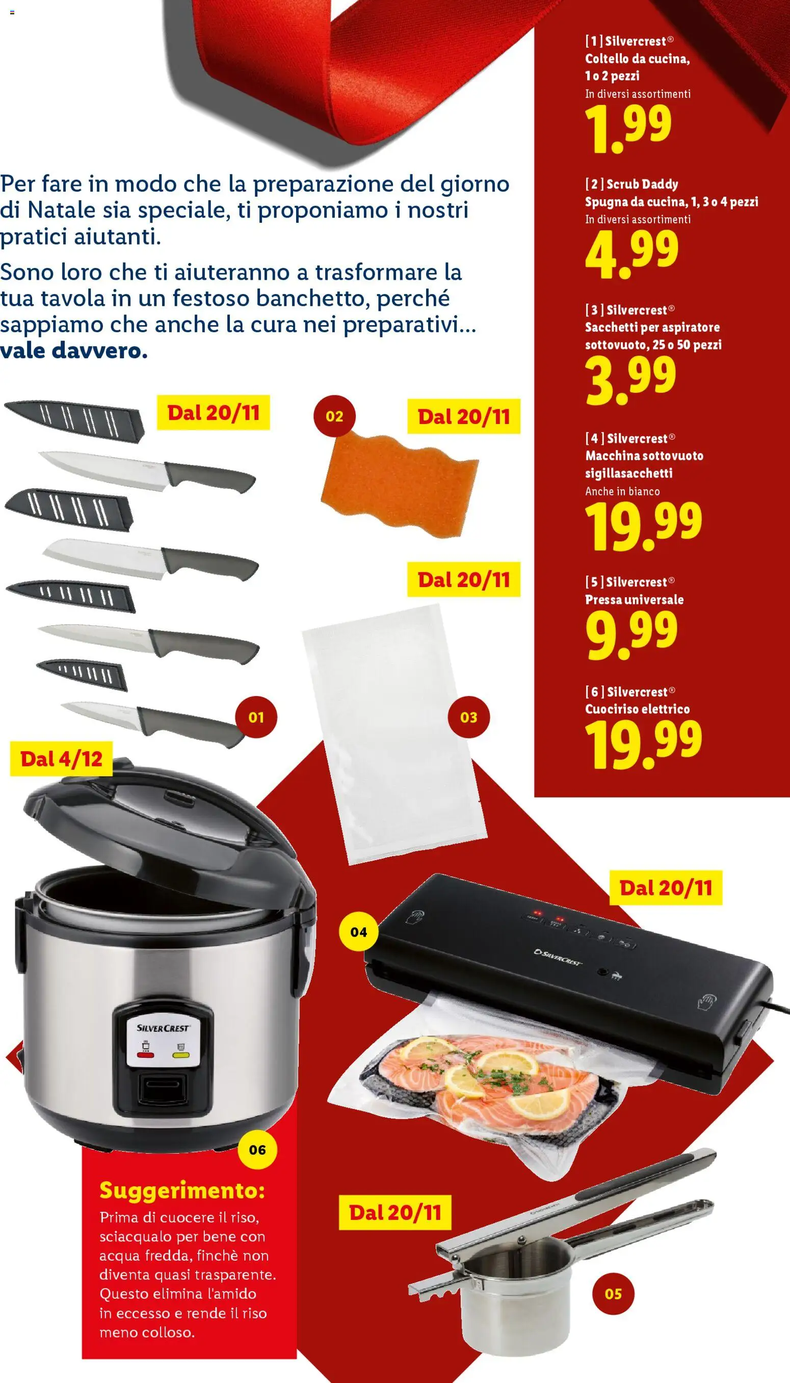 Volantino Lidl del 24.10.2025 | Pagina: 75 | Prodotti: Spugna, Riso, Macchina sottovuoto, Acqua