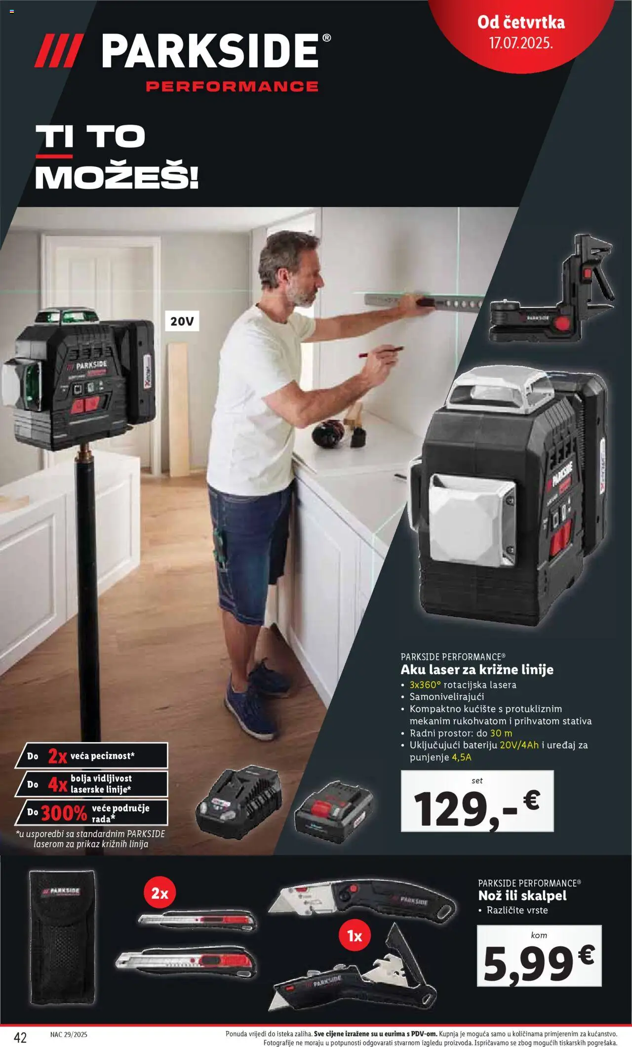 Lidl katalog | vrijedi od 14.07.2025 | Stranica: 42 | Proizvodi: Nož, Skalpel, Parkside