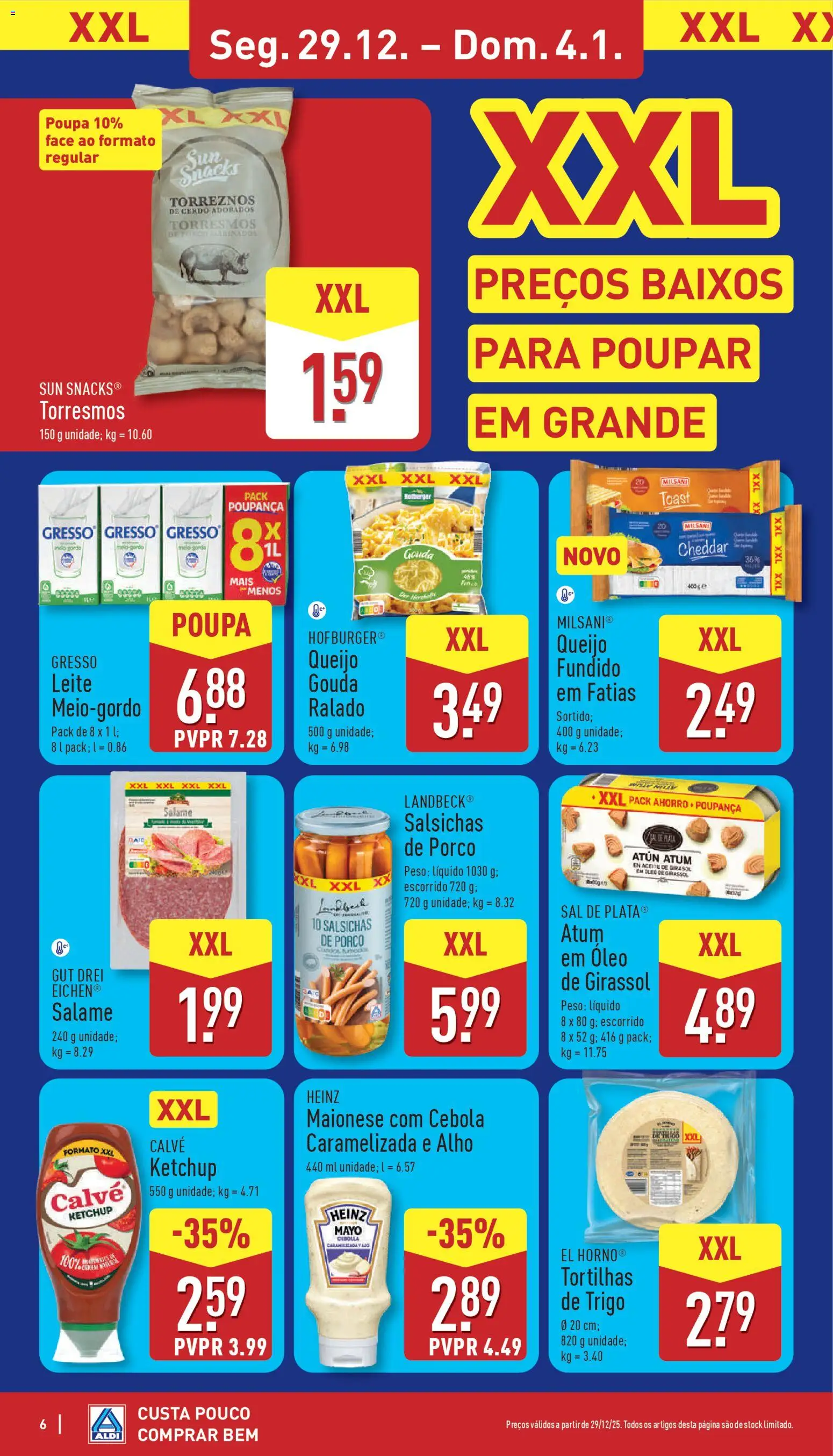 Aldi folheto │ válido de 29.12.2025 | Página: 6 | Produtos: Cheddar, Salame, Maionese, Ketchup