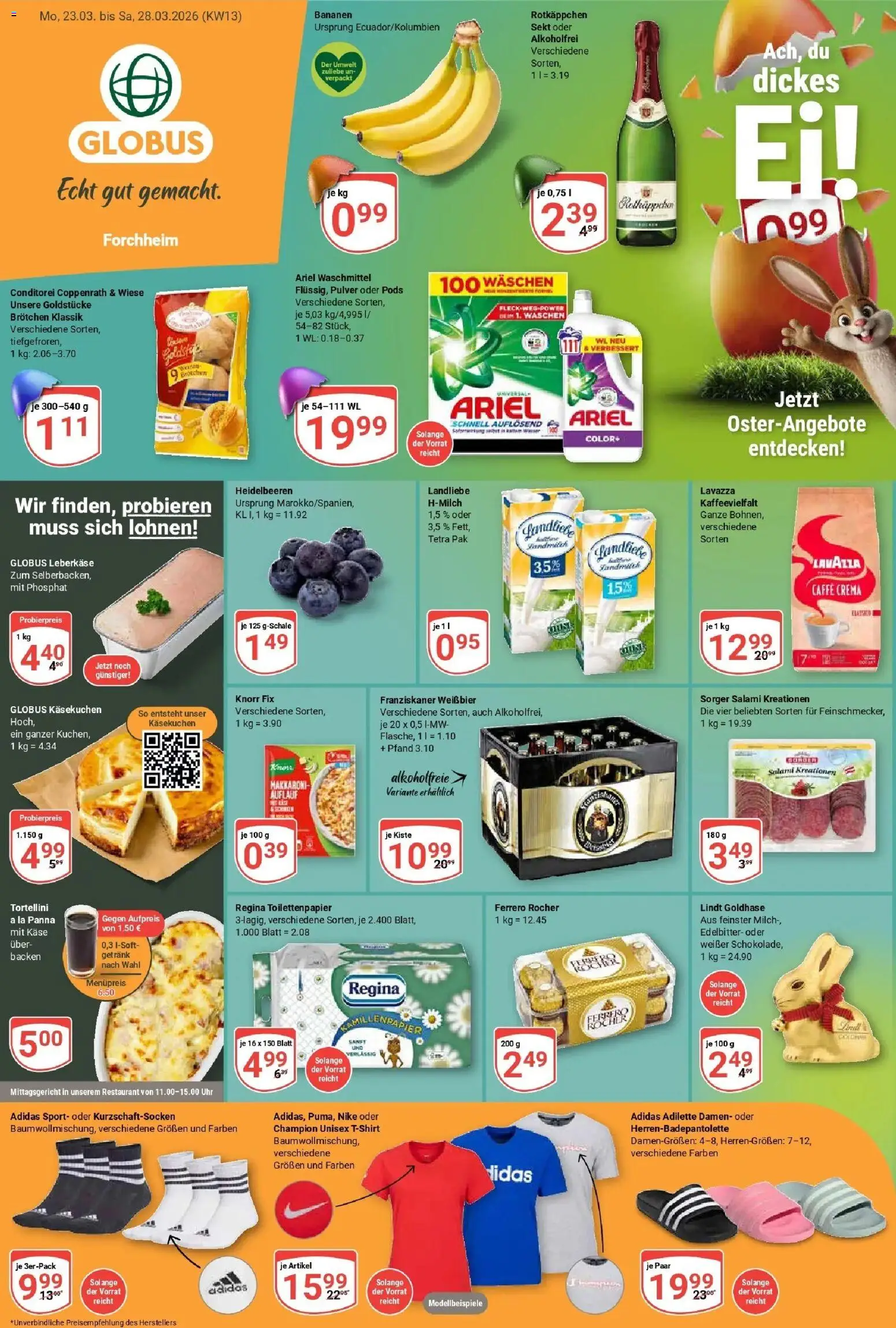 Globus prospekt Forchheim	 – gültig ab 23.03.2026 | Seite: 1 | Produkte: Weißbier, Heidelbeeren, Rotkäppchen, Toilettenpapier
