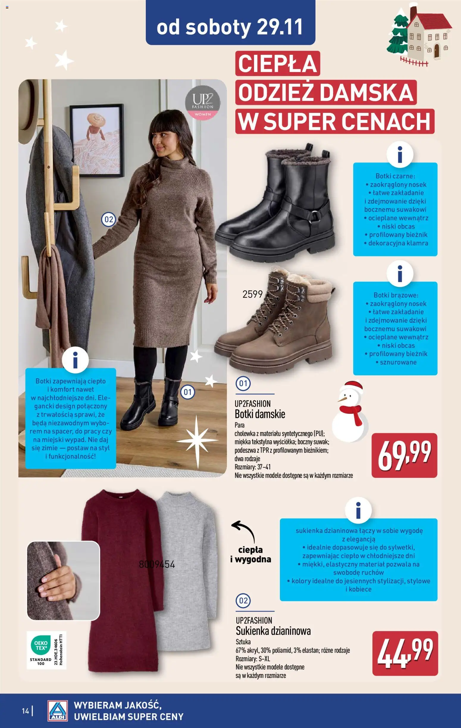 Aldi Gazetka - Hity od Środy i od Soboty od 26.11.2025 | Strona: 14 | Produkty: Sukienka