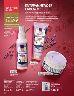 AVON Katalog Dezember 2025 ab 01.12.2025 gültig | Seite: 204 | Produkte: Lavendel, Fußcreme, Fußspray, Fußmaske