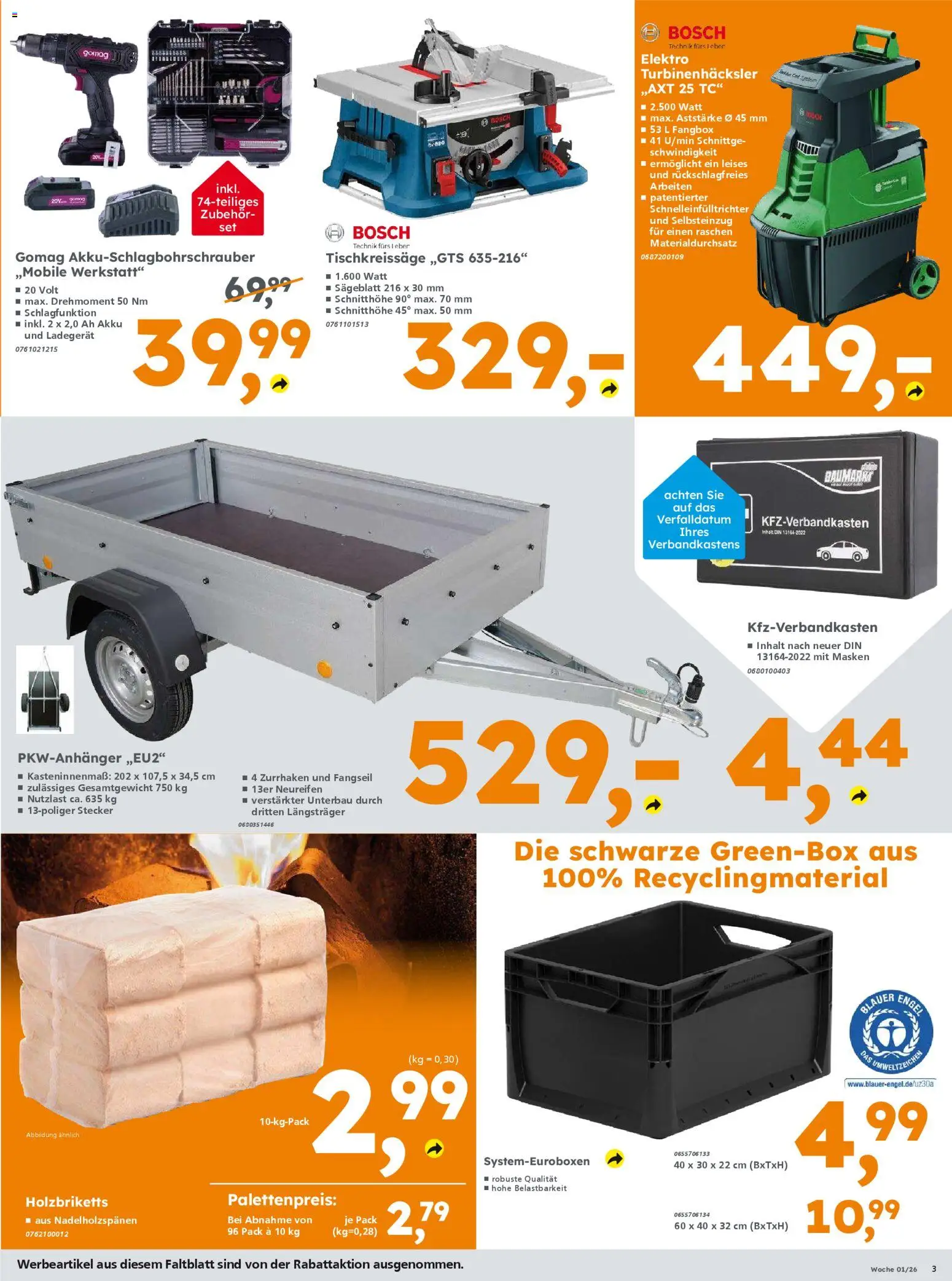 Globus Baumarkt - Prospekt für Weinstadt-Endersbach – gültig ab 29.12.2025 | Seite: 3 | Produkte: Bosch, Ladegerät