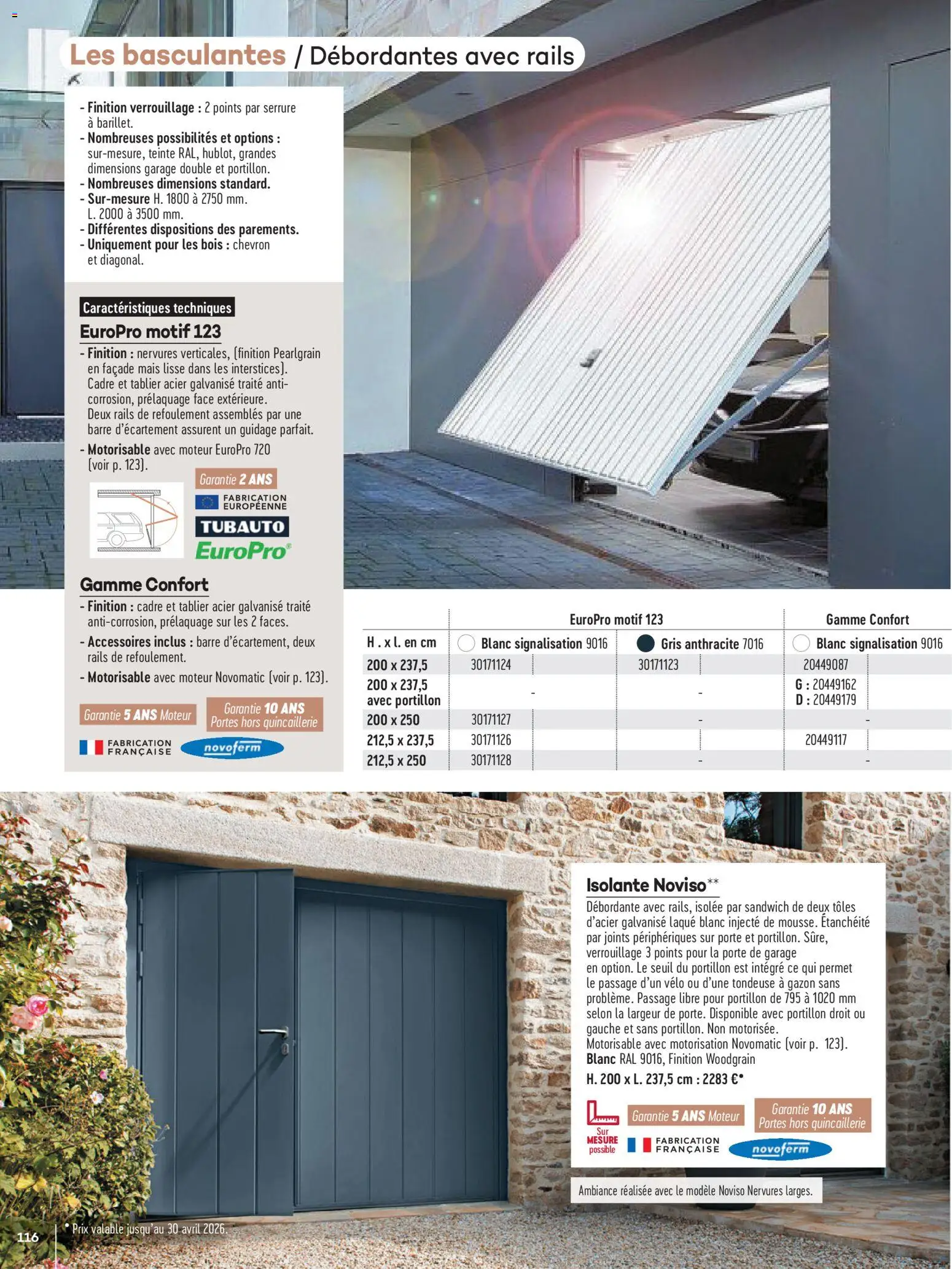 {H1} | Page: 116 | Produits: Tablier, Sandwich, Tondeuse, Mais