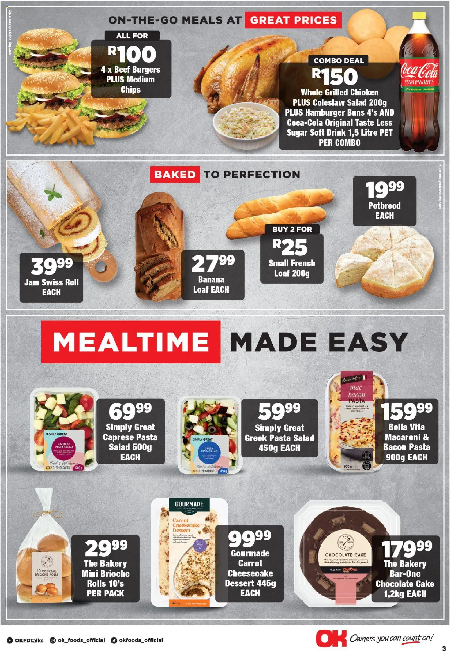 New OK Foods catalogue – valid from 21.01.2026 | Page: 3 | Products: Cake, Chocolate, Chicken, Beef