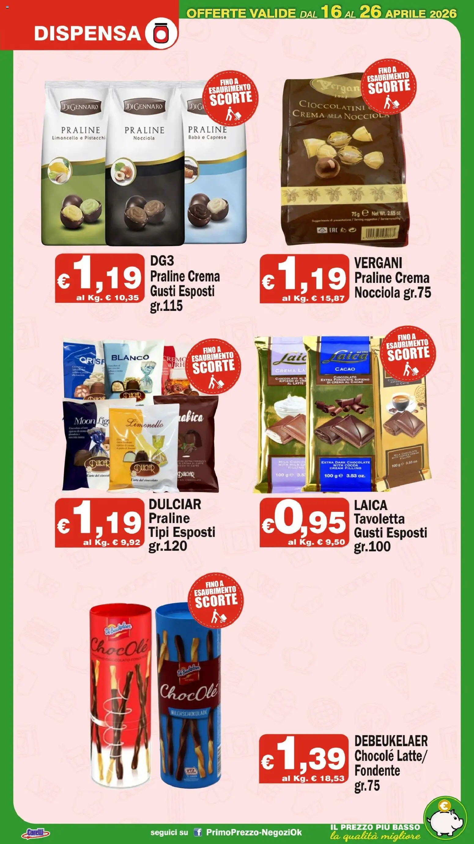 Volantino Primo Prezzo del 16.04.2026 | Pagina: 18 | Prodotti: Caffè, Cioccolato, Limone, Cacao