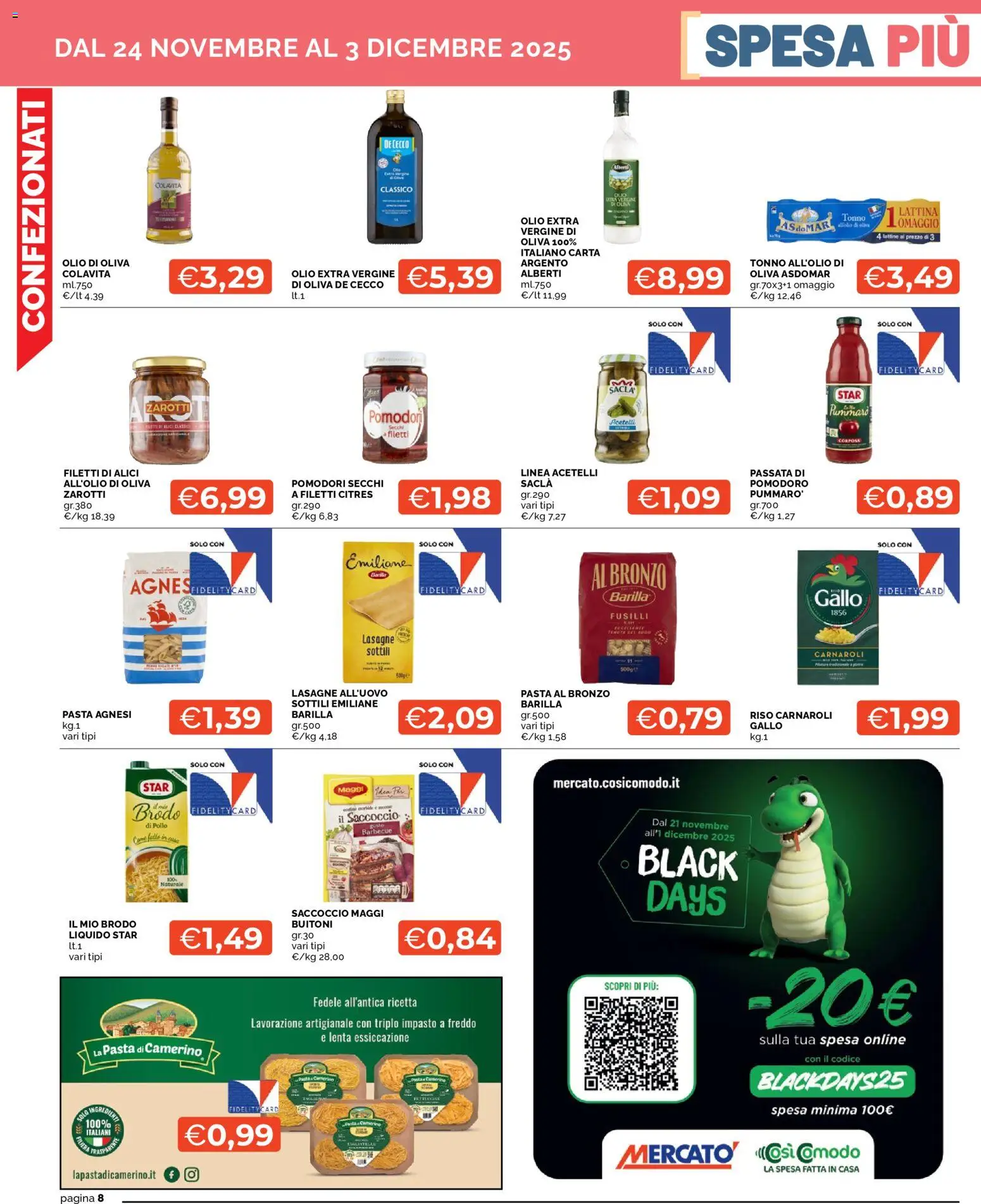 Volantino Mercatò del 24.11.2025 | Pagina: 8 | Prodotti: Riso, Barbecue, Tonno, Pomodori secchi
