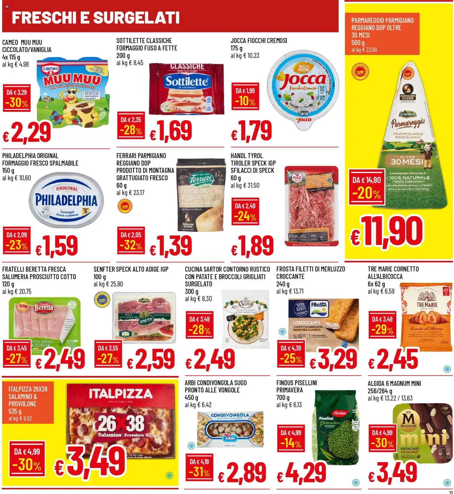 Volantino Famila del 08.01.2026 | Pagina: 11 | Prodotti: Speck, Provolone, Patate, Parmigiano reggiano