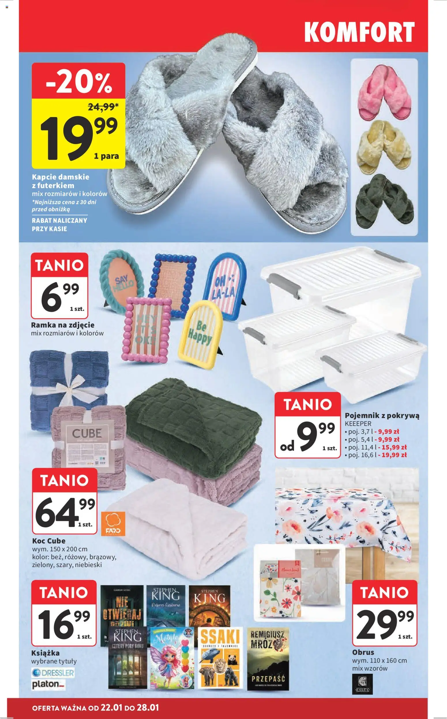 Intermarche Gazetka od 22.01.2026 | Strona: 40 | Produkty: Kapcie, Koc, Ramka