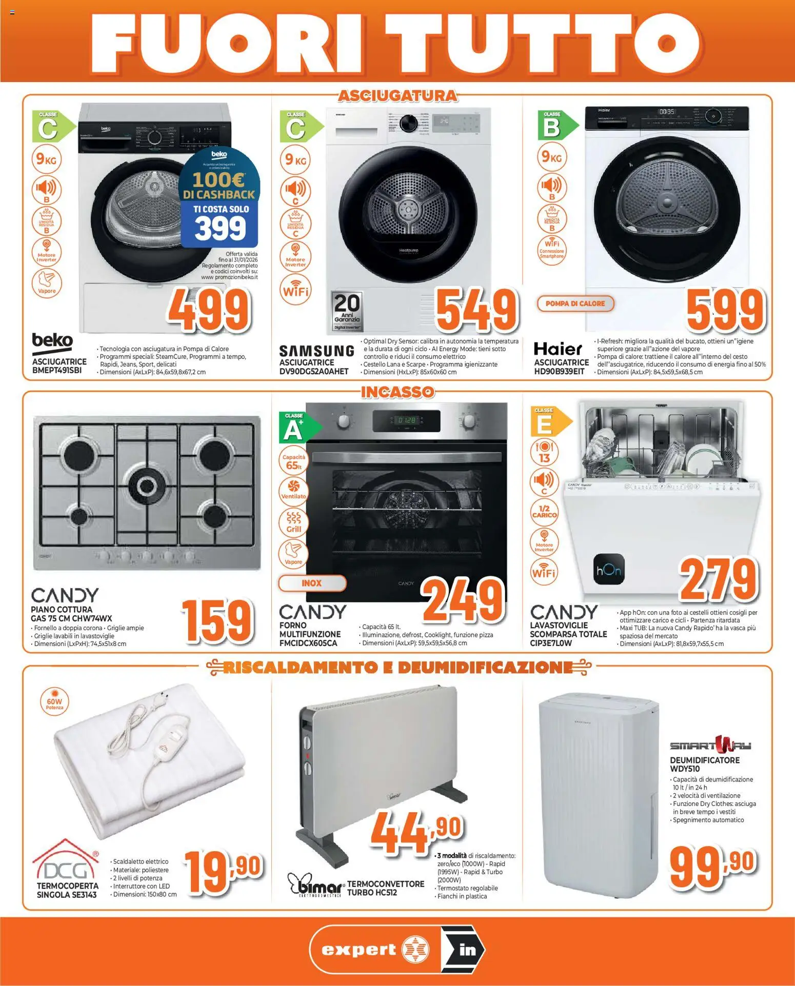 Volantino Ipercoop del 27.12.2025 | Pagina: 3 | Prodotti: Scarpe, Asciugatrice, Lavastoviglie, Smartphone