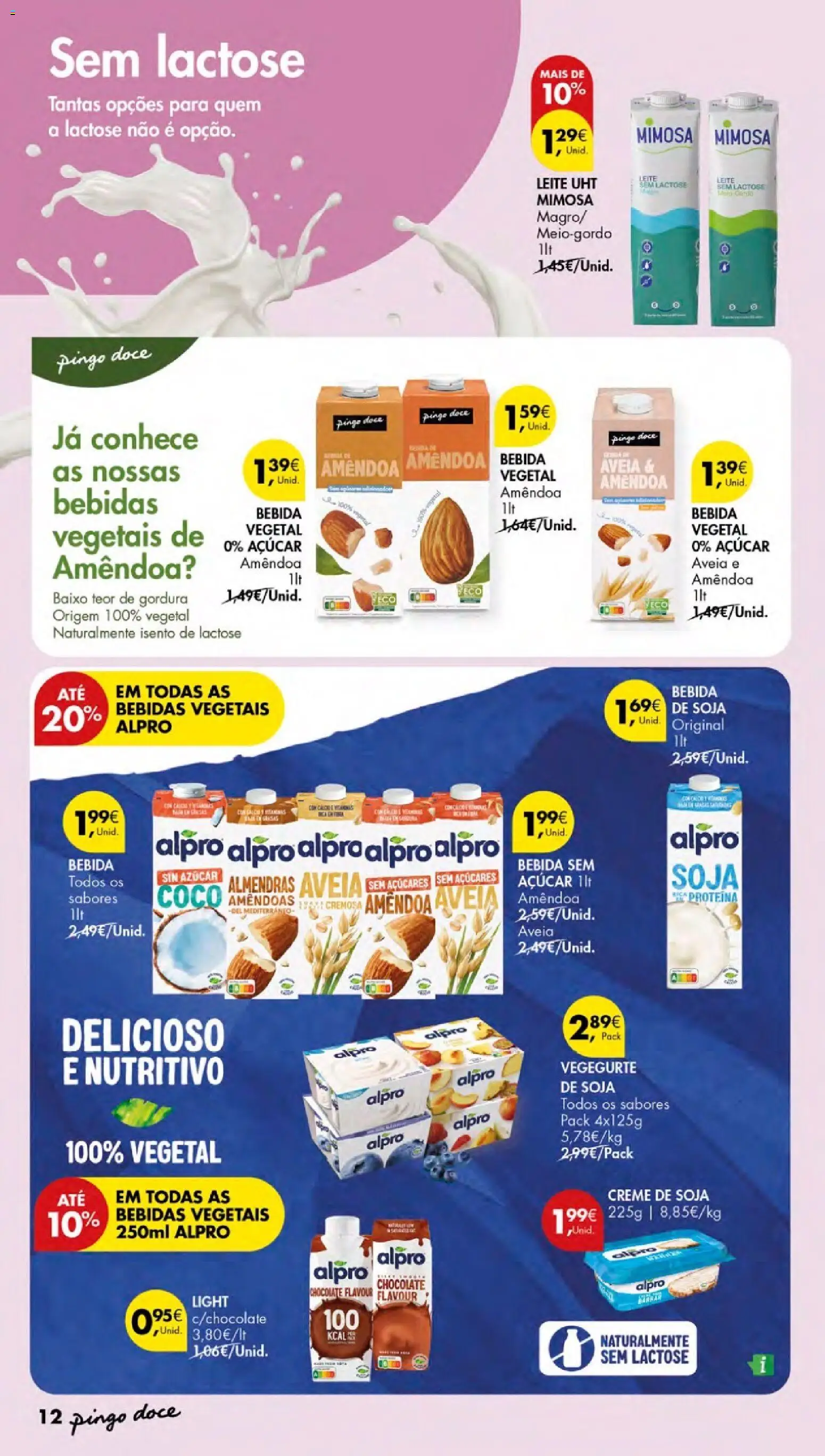 Pingo Doce - Escolhas Equilibradas Açores │ válido de 12.02.2026 | Página: 12 | Produtos: Leite, Chocolate, Açúcar, Bebida