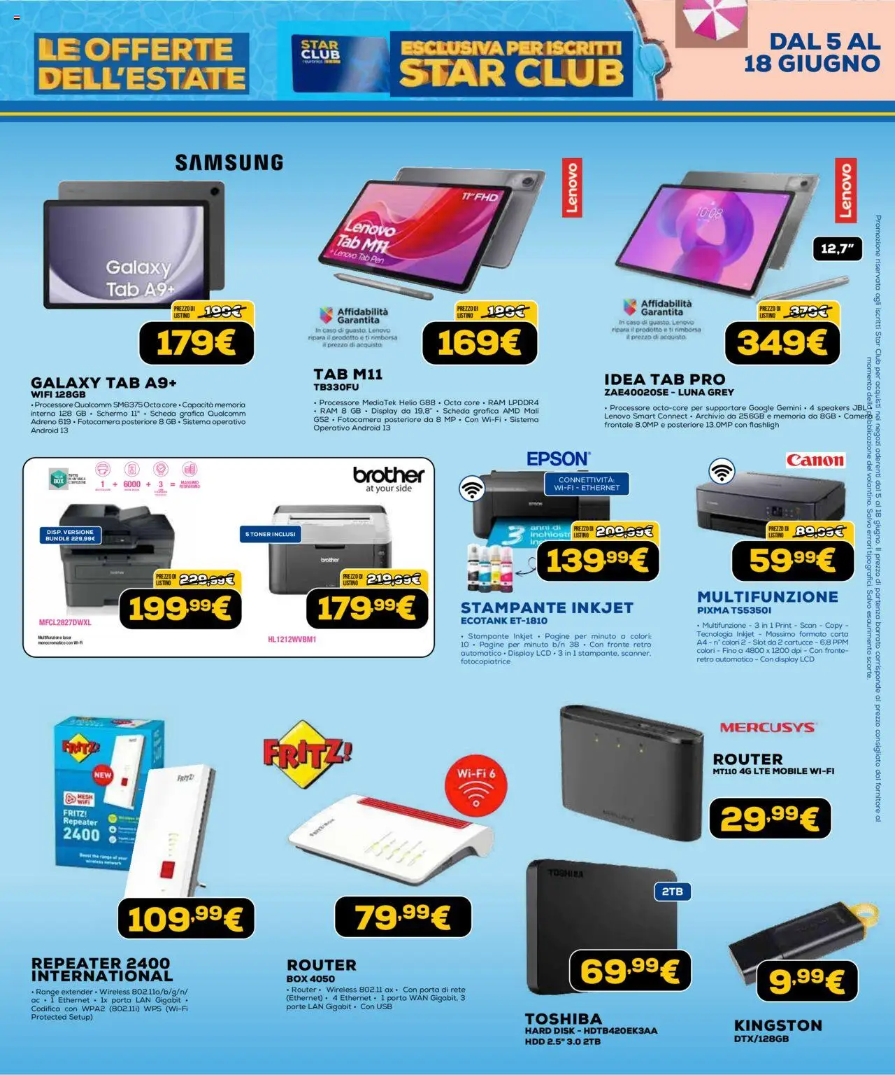 Volantino Euronics del 05.06.2025 | Pagina: 12 | Prodotti: Mobile, Range extender, Stampante, Toner