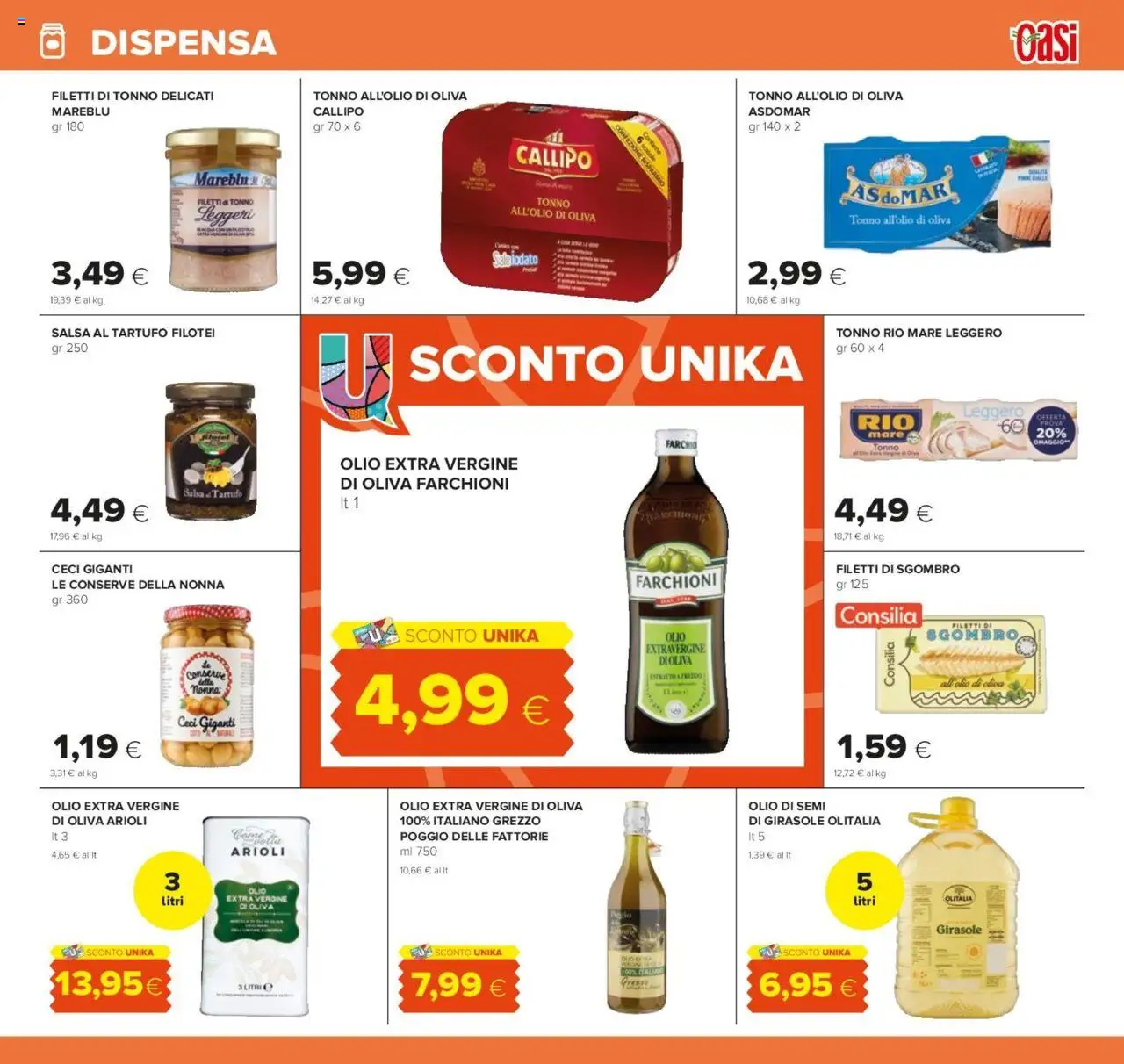 Volantino Oasi del 07.08.2025 | Pagina: 15 | Prodotti: Salsa, Olio, Tonno, Olio di Oliva