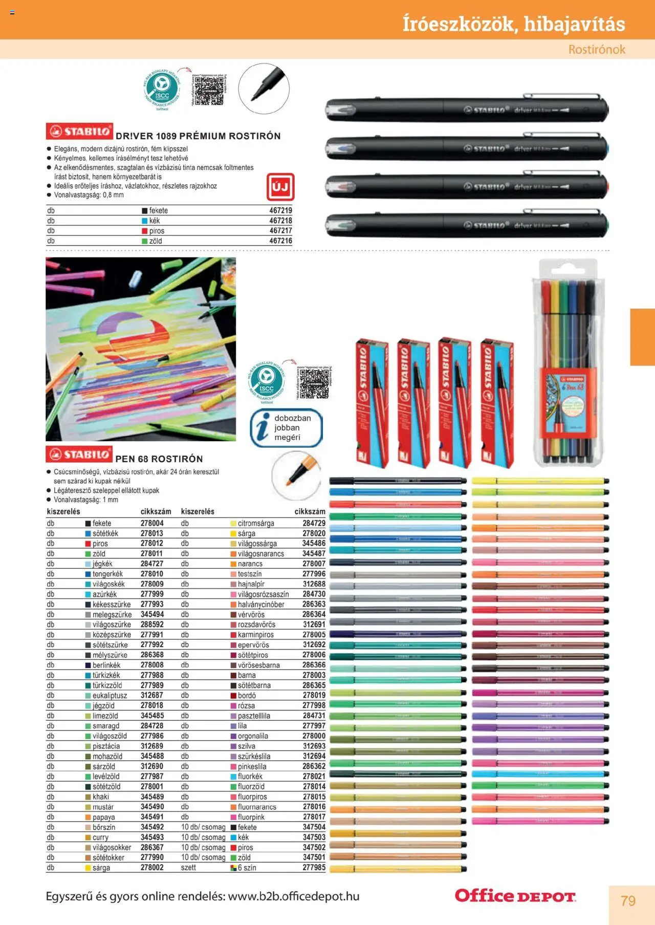 Office Depot akciós ujság - amely érvényes a következő dátumtól: 10.04.2025 | Oldal: 79 | Termékek: Pisztácia, Narancs, Mustár