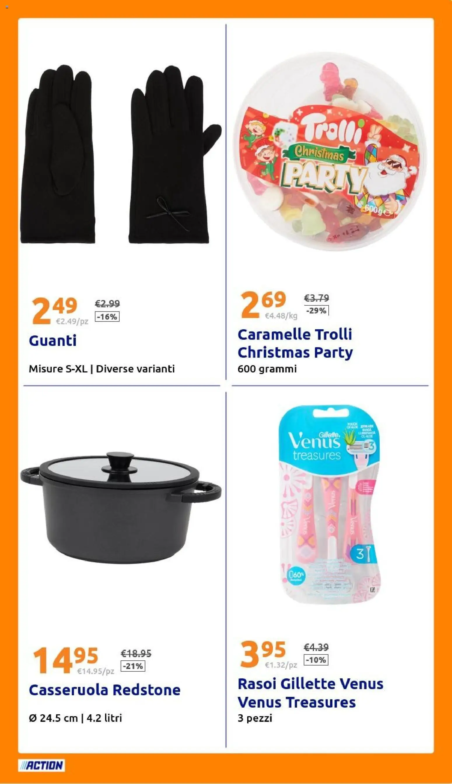 Volantino Action del 19.11.2025 | Pagina: 27 | Prodotti: Caramelle, Guanti, Casseruola