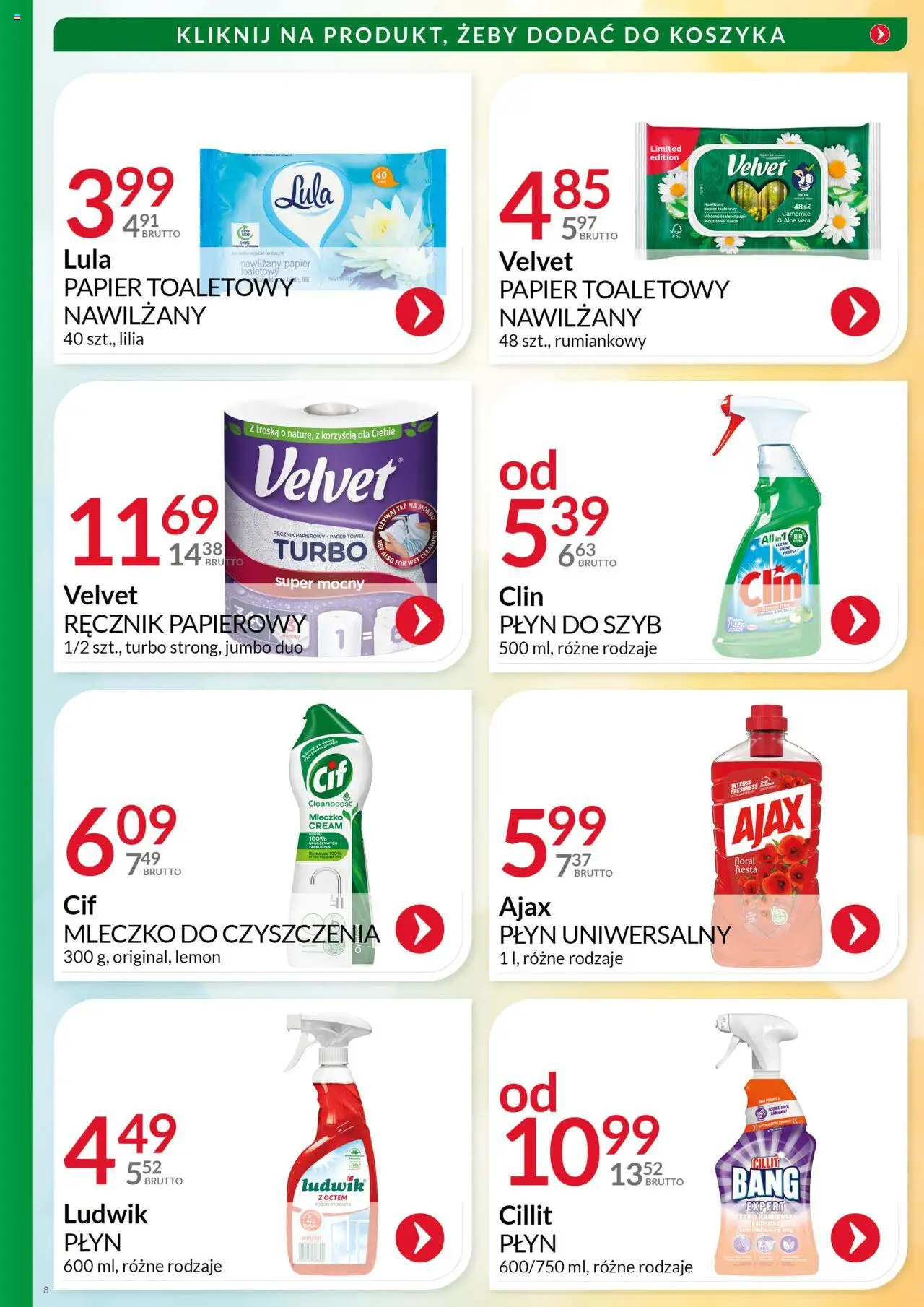 Eurocash Gazetka - Katalog Artykułów Chemicznych od 01.08.2025 | Strona: 8 | Produkty: Papier toaletowy, Ręcznik papierowy