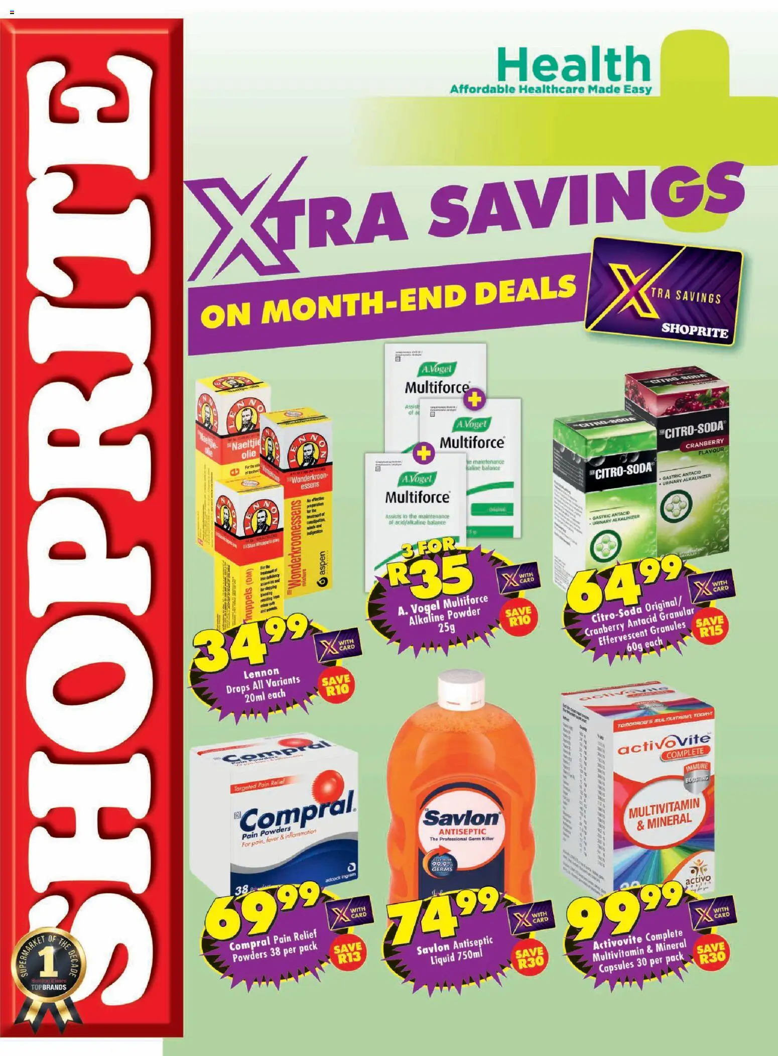 New Shoprite catalogue – valid from 19.01.2026 | Page: 1 | Products: Antiseptic liquid, Powder