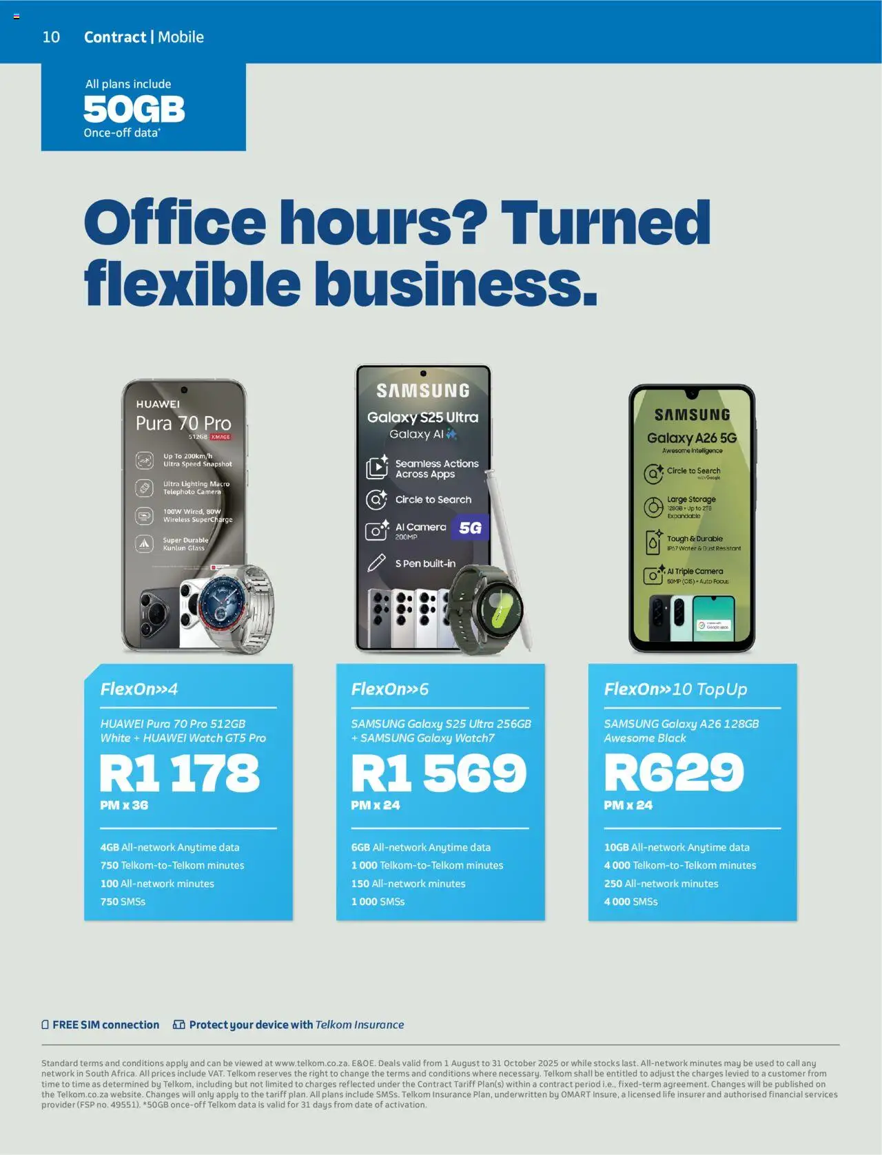New Telkom catalogue – valid from 01.08.2025 | Page: 10 | Products: Data, Sim, Watch, Camera