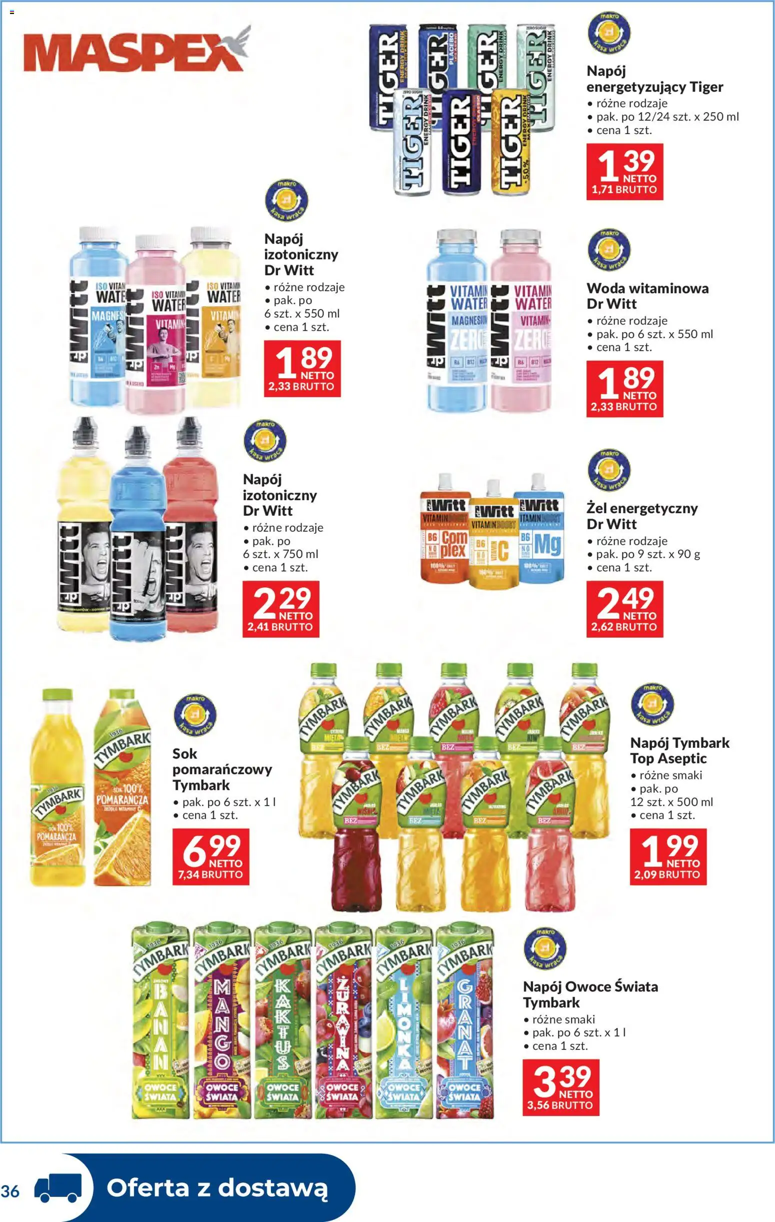 Makro Gazetka - Dystrybucja do sklepów od 11.11.2025 | Strona: 36 | Produkty: Top, Woda, Owoce