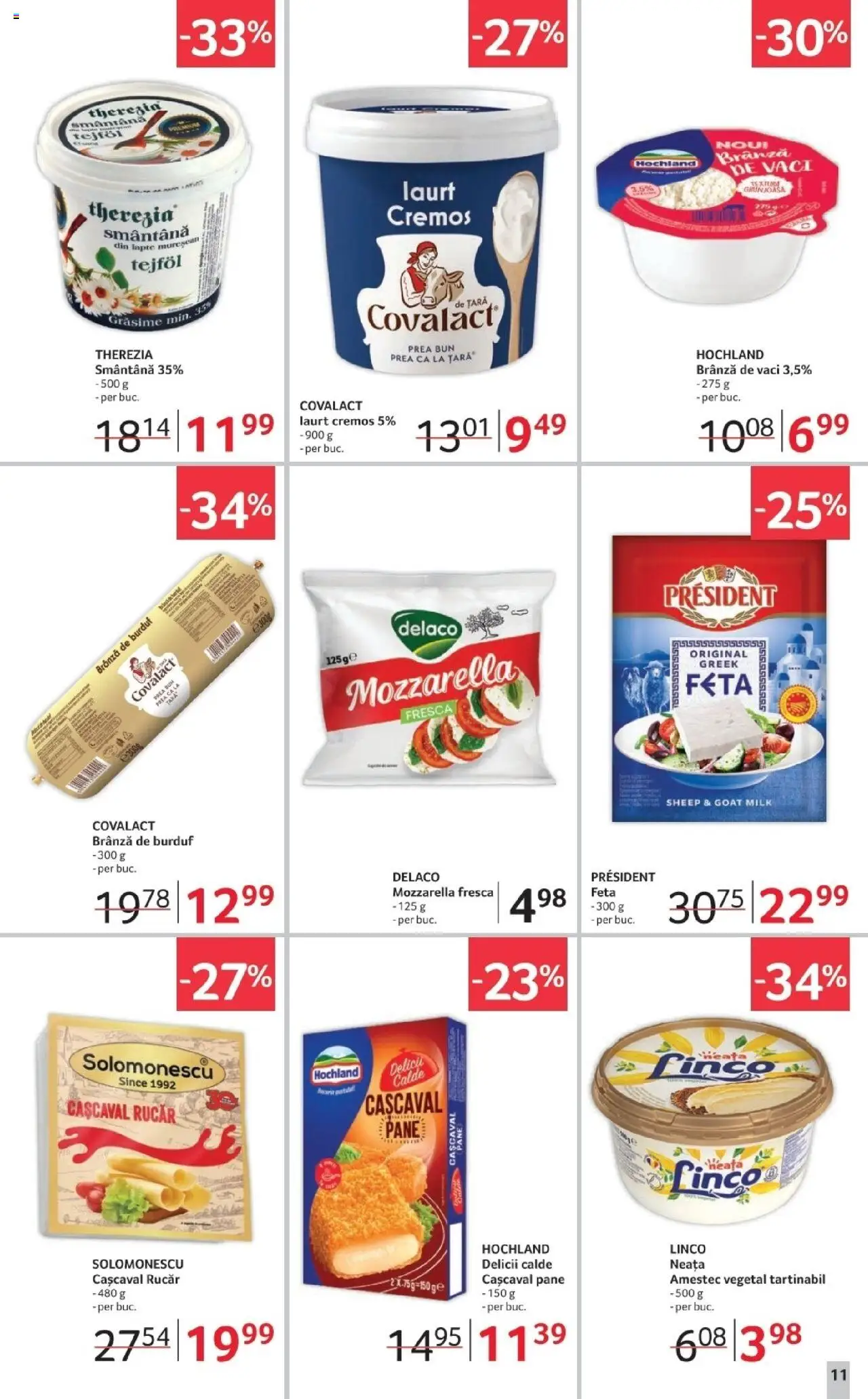 Noul catalog Selgros – valabil de la 17.10.2025 | Pagină: 11 | Produse: Cașcaval, Mozzarella, Brânză, Smântână