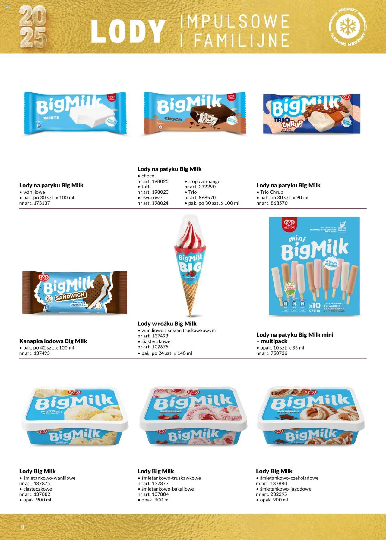 Makro Gazetka - Lody od 14.05.2025 | Strona: 8 | Produkty: Mango, Sandwich, Lody mini, Lody waniliowe