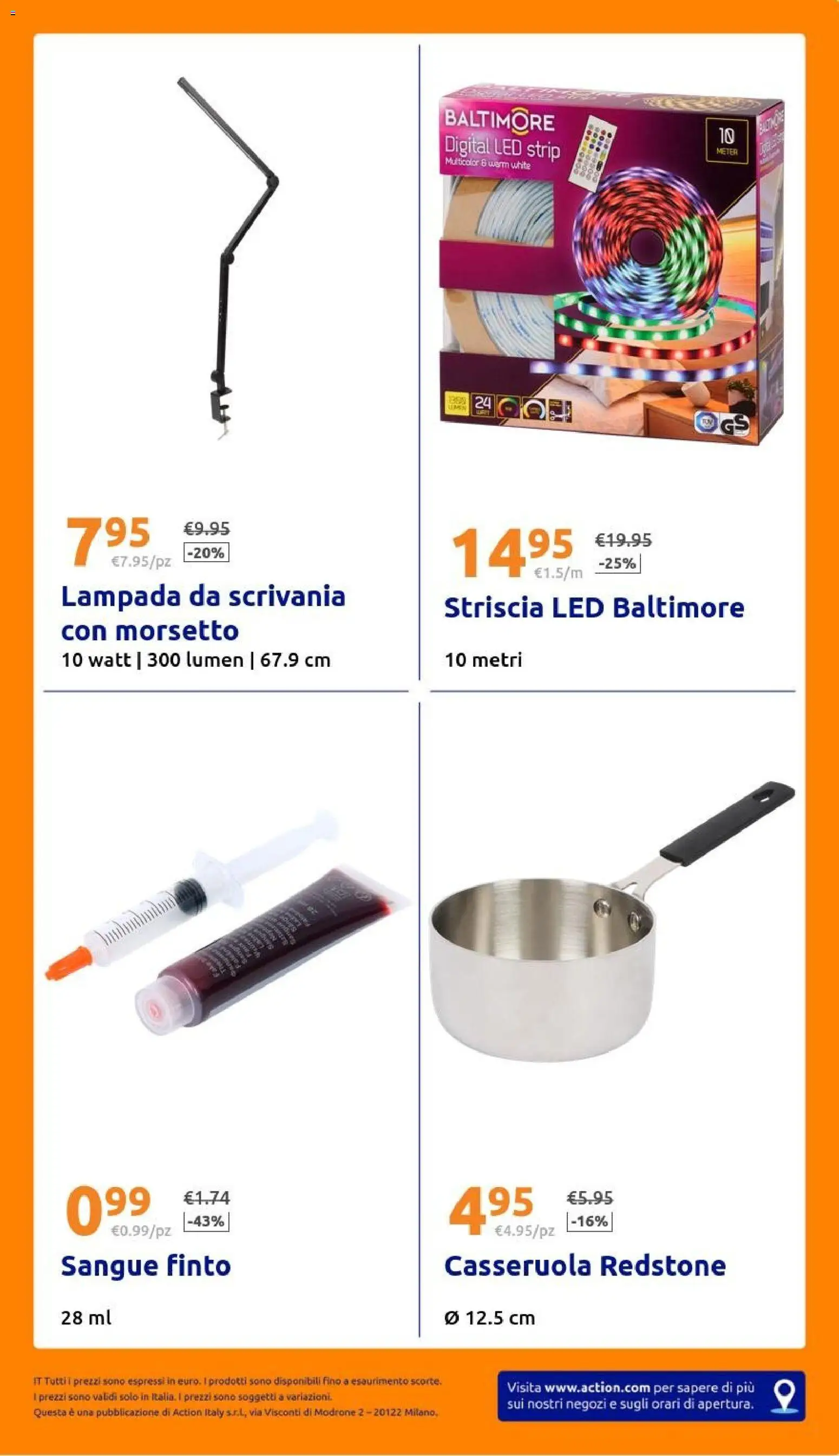 Volantino Action del 29.10.2025 | Pagina: 29 | Prodotti: Casseruola, Scrivania, Lampada, Lampada da scrivania