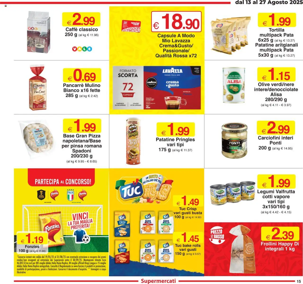 Volantino Sì con Te del 13.08.2025 | Pagina: 15 | Prodotti: Crema, Pizza, Patatine, Olive