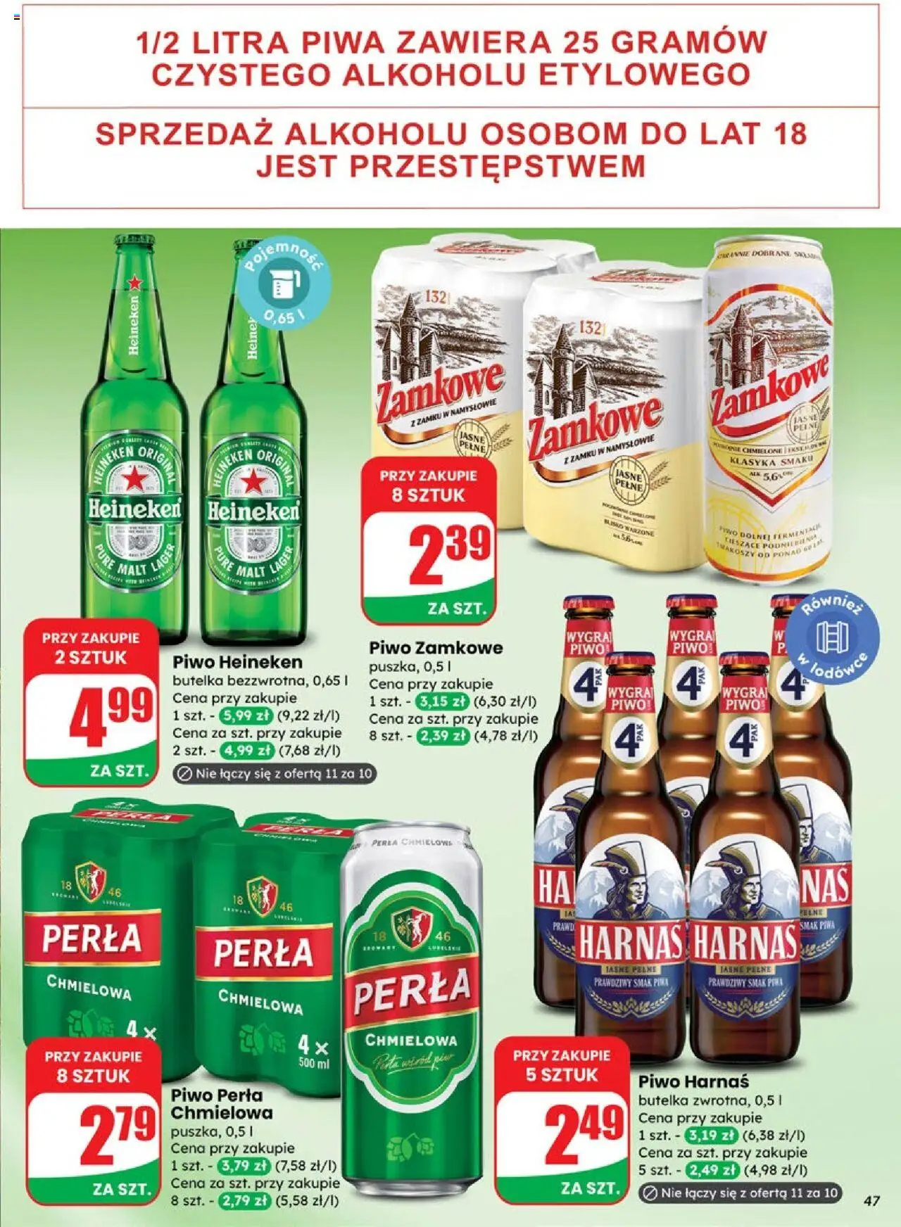 Dino Gazetka od 01.10.2025 | Strona: 47 | Produkty: Piwo perła, Harnaś, Piwo, Piwo zamkowe