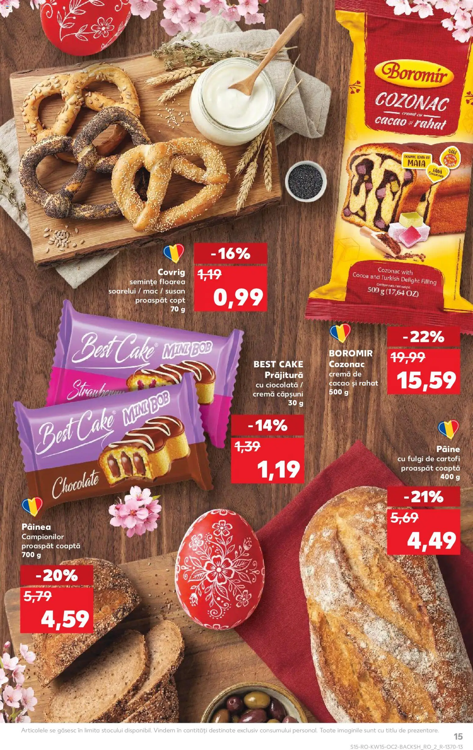 Noul catalog Kaufland – valabil de la 08.04.2026 | Pagină: 15 | Produse: Prăjitură, Ciocolată, Cacao, Cartofi