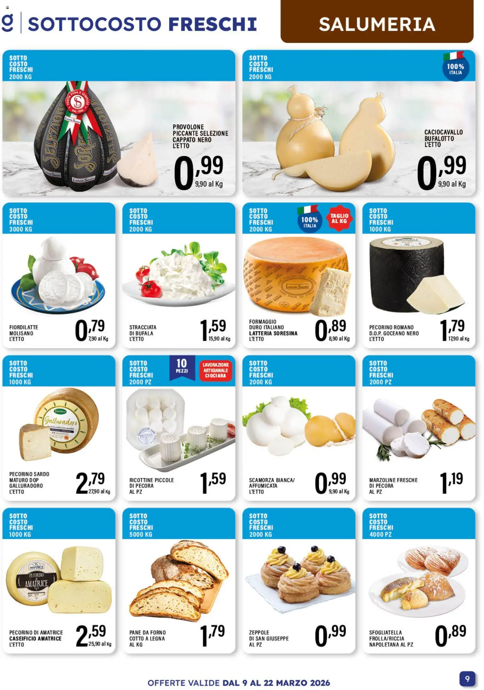 Volantino GECOP del 09.03.2026 | Pagina: 9 | Prodotti: Pane, Formaggio, Forno, Pecorino