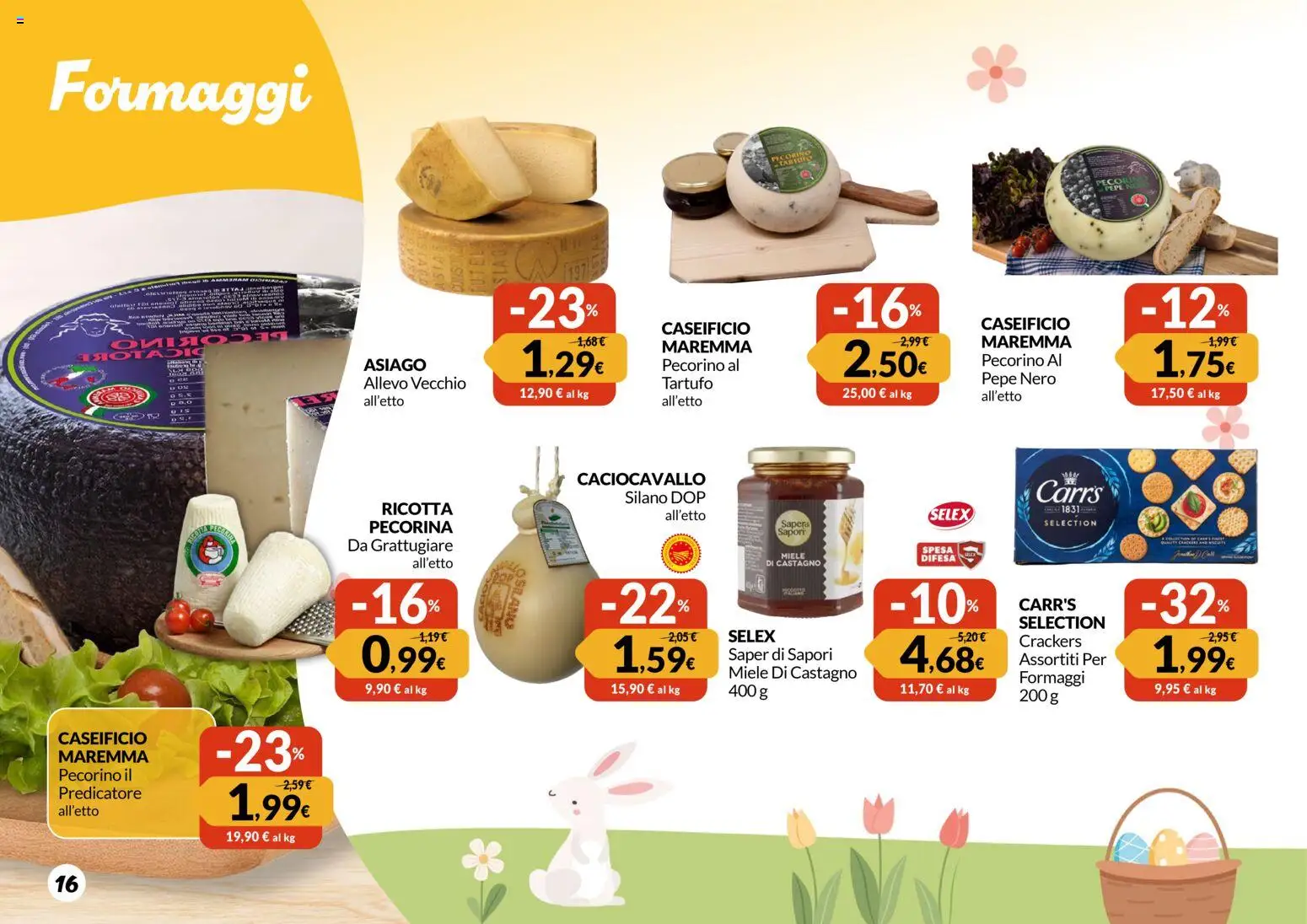 Volantino Galassia del 12.03.2026 | Pagina: 16 | Prodotti: Crackers, Ricotta, Miele, Pecorino