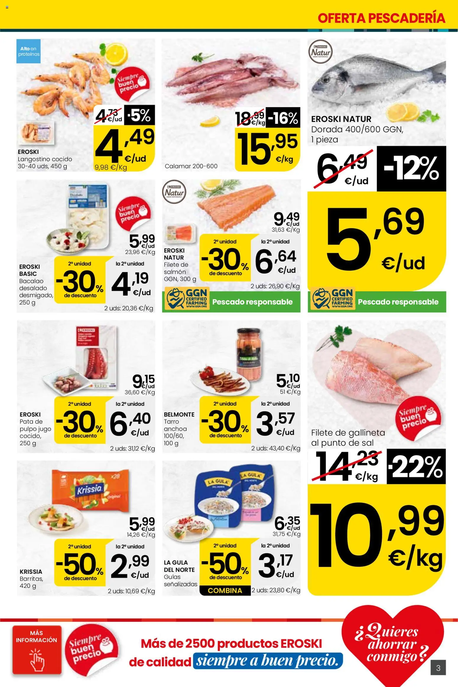 Eroski Quieres ahorrar conmigo │ válido desde el 16.04.2026 | Página: 3 | Productos: Jugo, Filete, Anchoa, Langostino