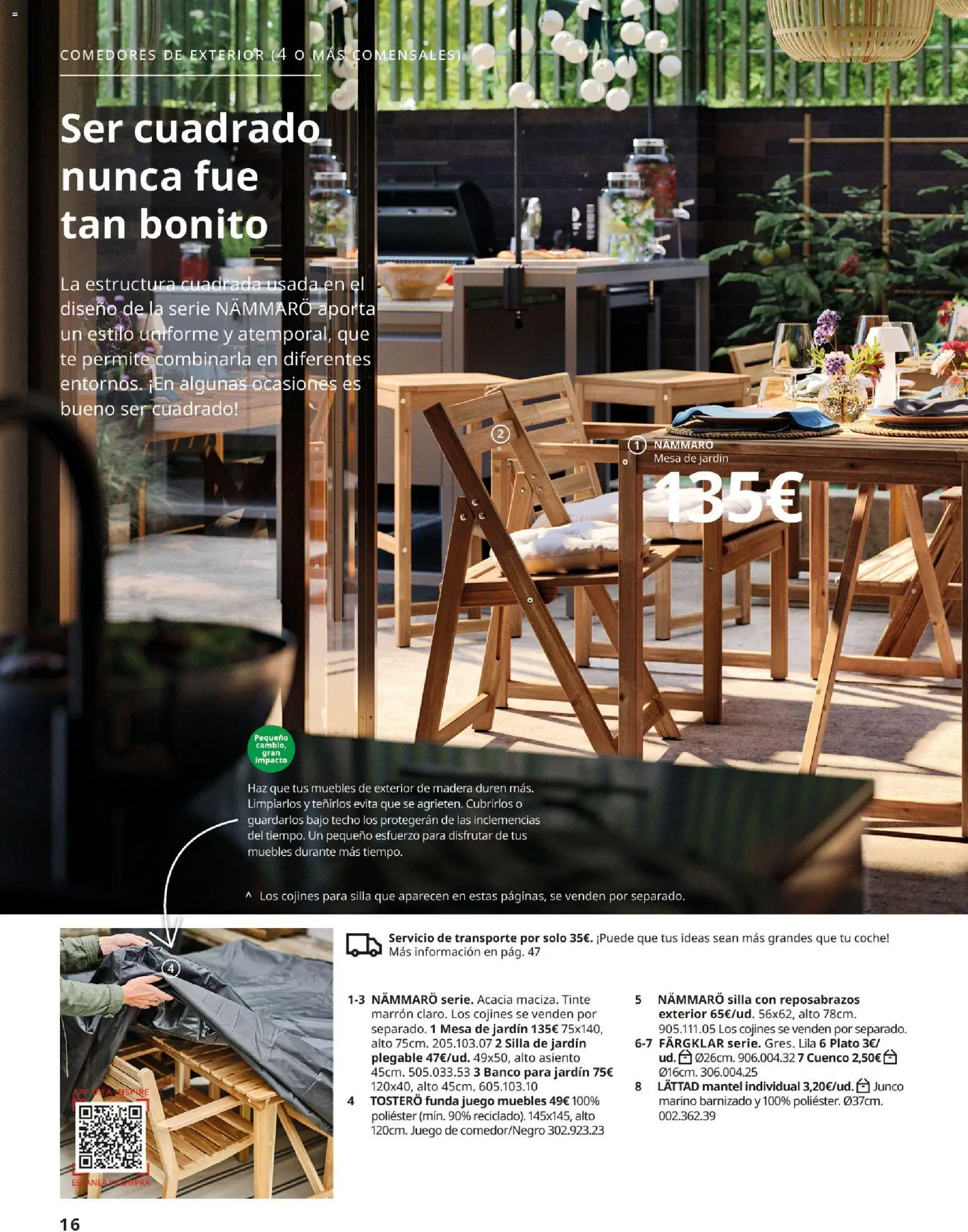 Catálogo IKEA Muebles de exterior │ válido desde el 17.12.2025 | Página: 16 | Productos: Mesa de jardín, Muebles, Funda, Mesa