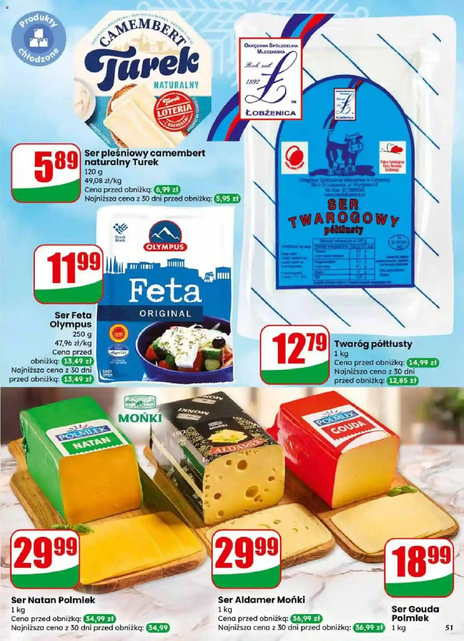Dino Gazetka od 17.12.2025 | Strona: 51 | Produkty: Twaróg półtłusty, Camembert, Ser, Ser feta