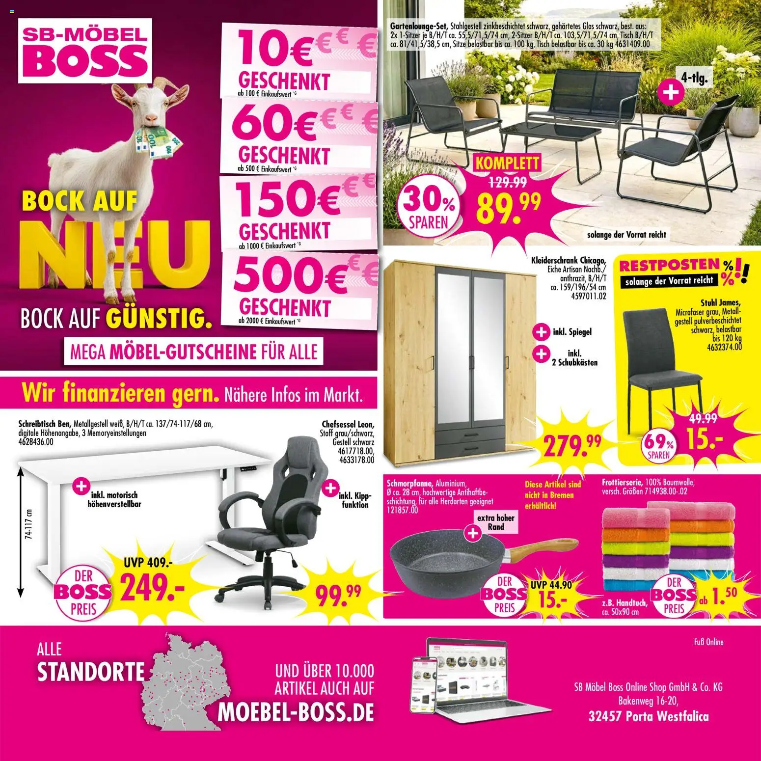 SB Möbel Boss Prospekt 	 – gültig ab 25.04.2026 | Seite: 12 | Produkte: Kleiderschrank, Tisch, Stuhl, Spiegel