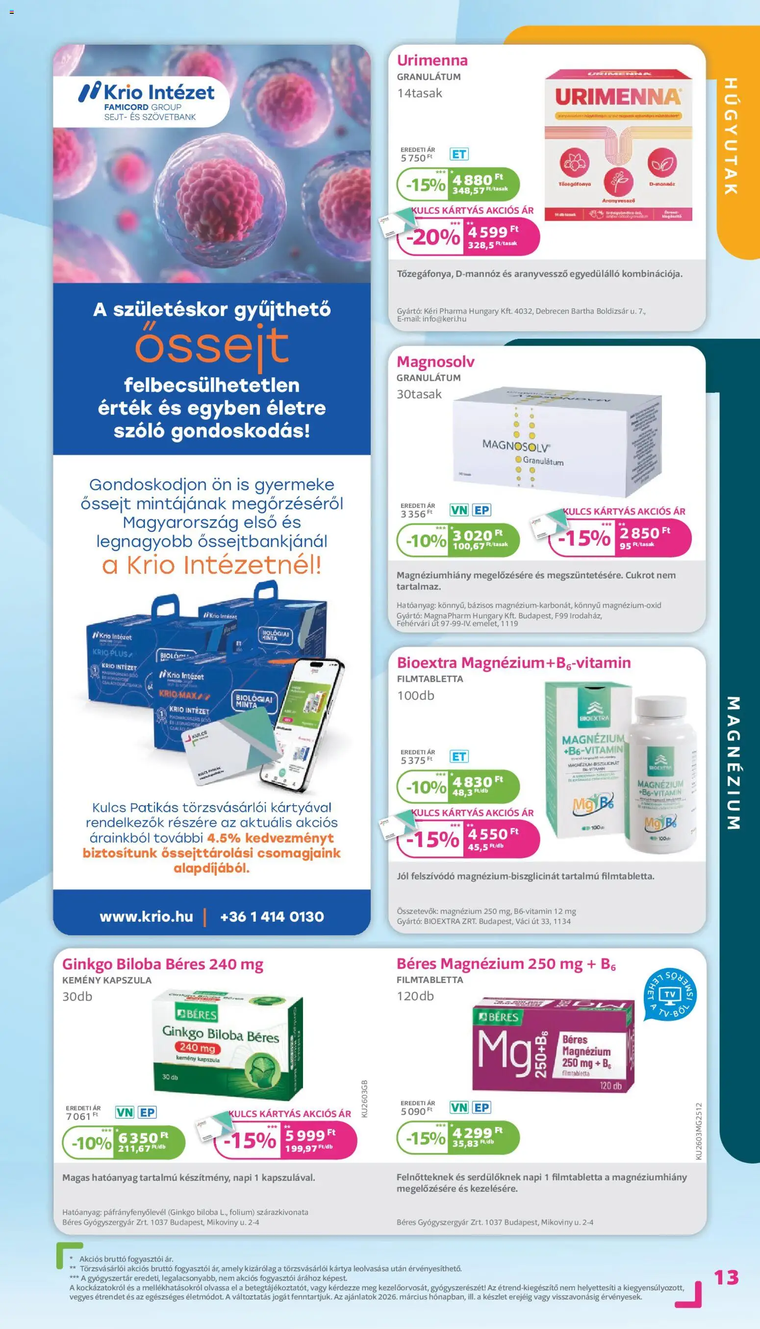 Kulcs Patika Akciós Újság 2026.03.01.-tól/töl - fantasztikus ajánlatokat! 🛍️ | Magyarország