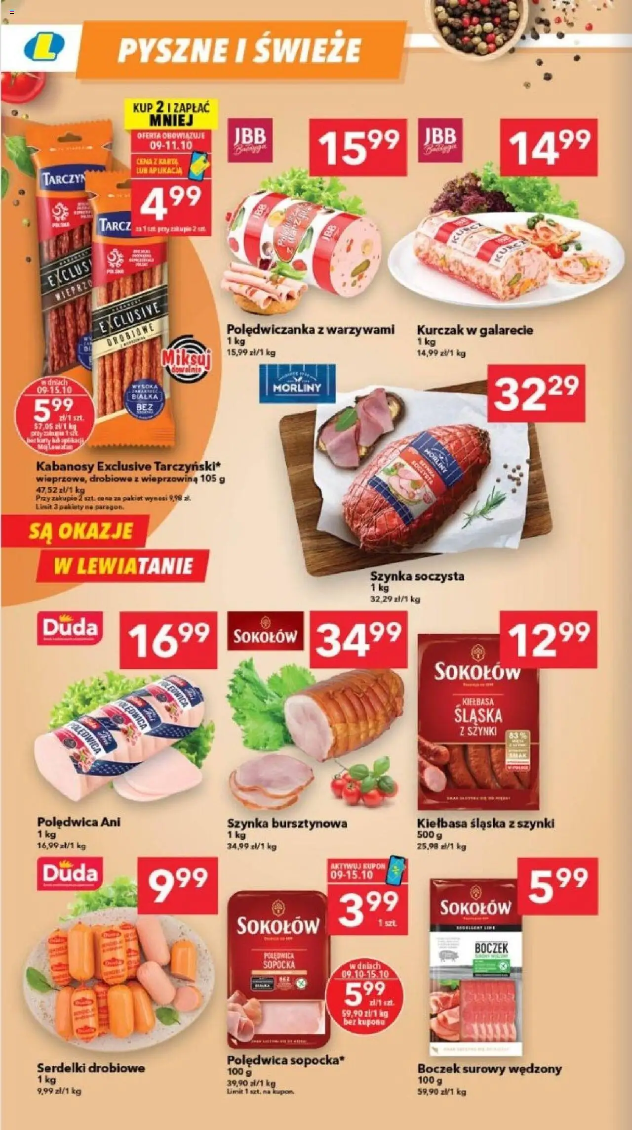 Lewiatan gazetka - Szczecin od 09.10.2025 | Strona: 2 | Produkty: Kurczak, Kabanosy, Szynka, Boczek