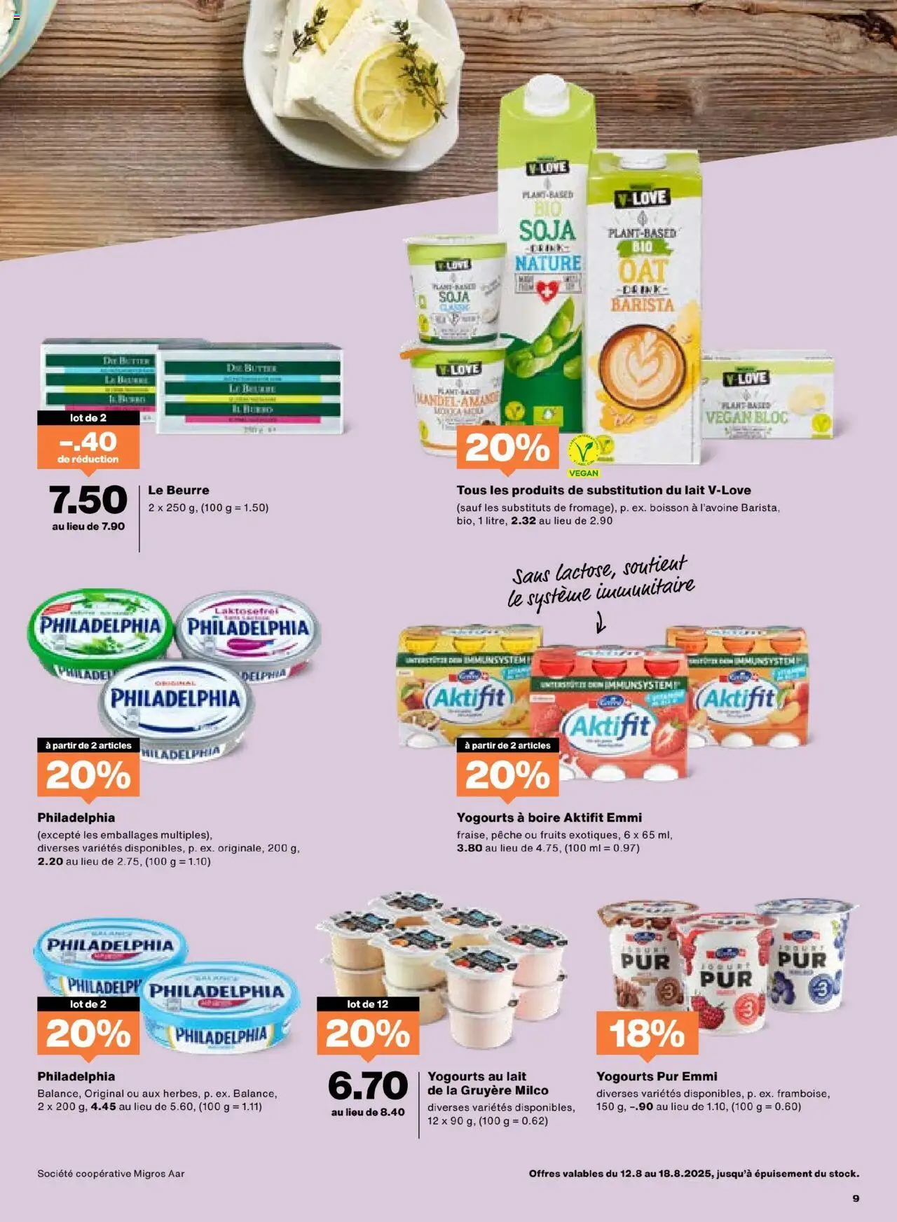 Migros Aktionen FR ab 12.08.2025 | Seite: 9 | Produkte: Butter