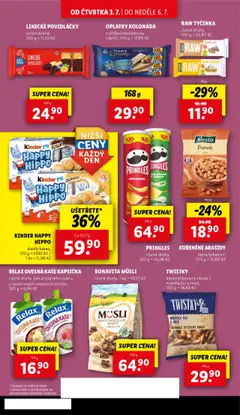 Lidl leták od 03.07.2025 | Strana: 20 | Produkty: Raw tyčinka, Arašídy, Kaše, Oplatky