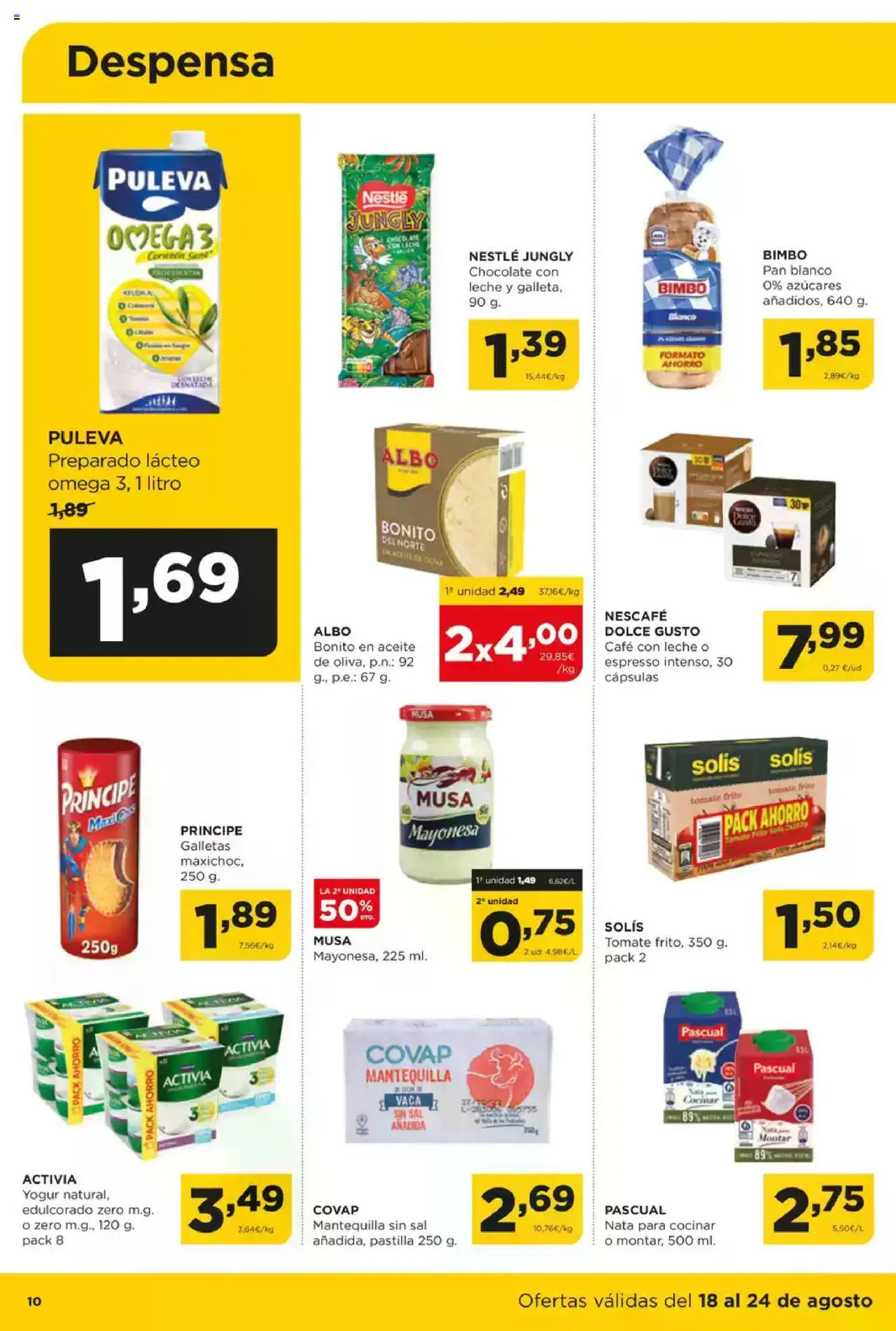 Alimerka folleto Asturias │ válido desde el 18.08.2025 | Página: 10 | Productos: Café con leche, Leche, Café, Οθόνη προβολής