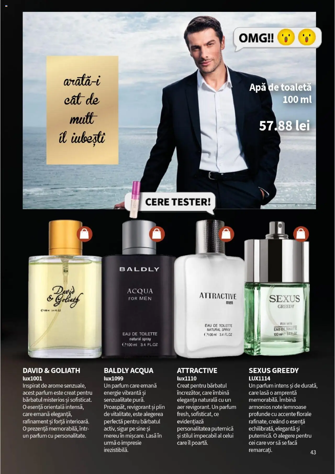 Catalog Lady’s – valabil de la 01.08.2025 | Pagină: 43 | Produse: Toaletă, Parfum, Apă de toaletă, Apă