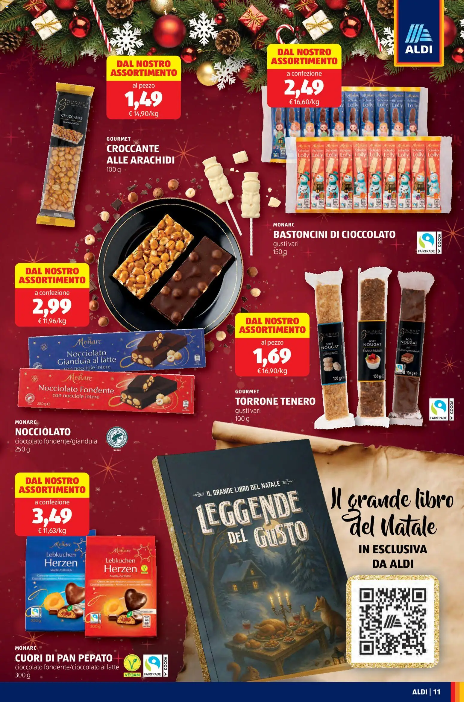 Volantino Aldi del 01.12.2025 | Pagina: 11 | Prodotti: Cioccolato, Latte, Nocciole, Arachidi