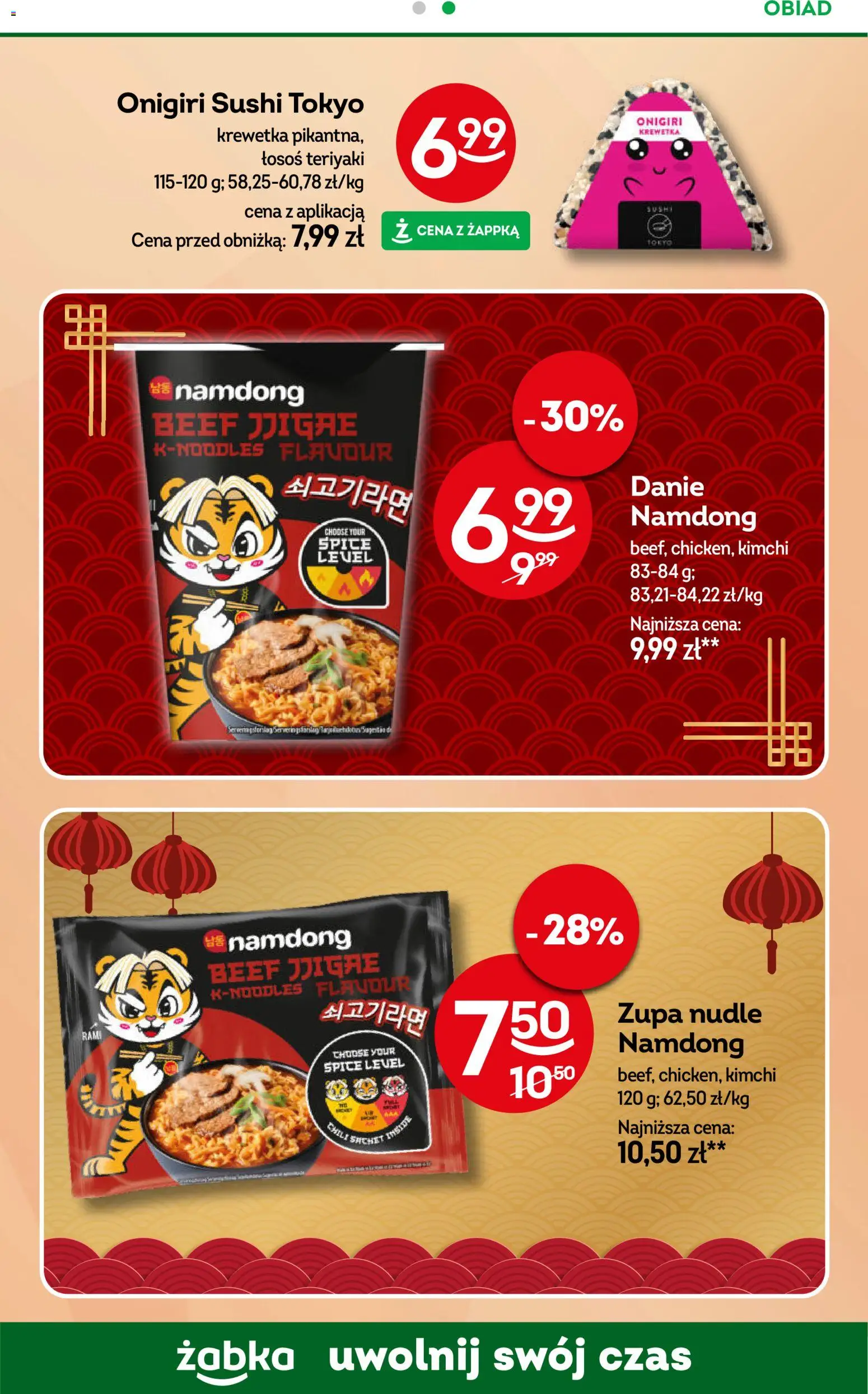 Żabka Gazetka od 11.02.2026 | Strona: 49 | Produkty: Kimchi, Chili, Łosoś, Sushi