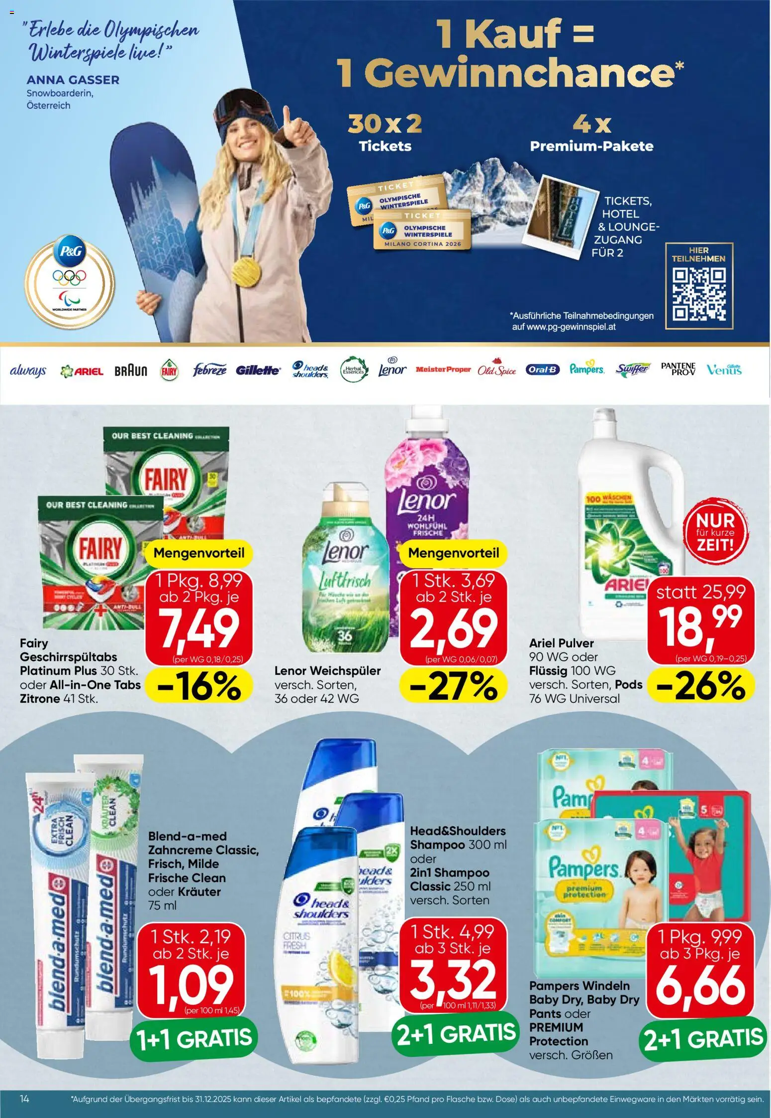 Spar Flugblatt - Tirol gültig ab 13.11.2025 | Seite: 14 | Produkte: Zitrone, Pampers, Shampoo, Weichspüler
